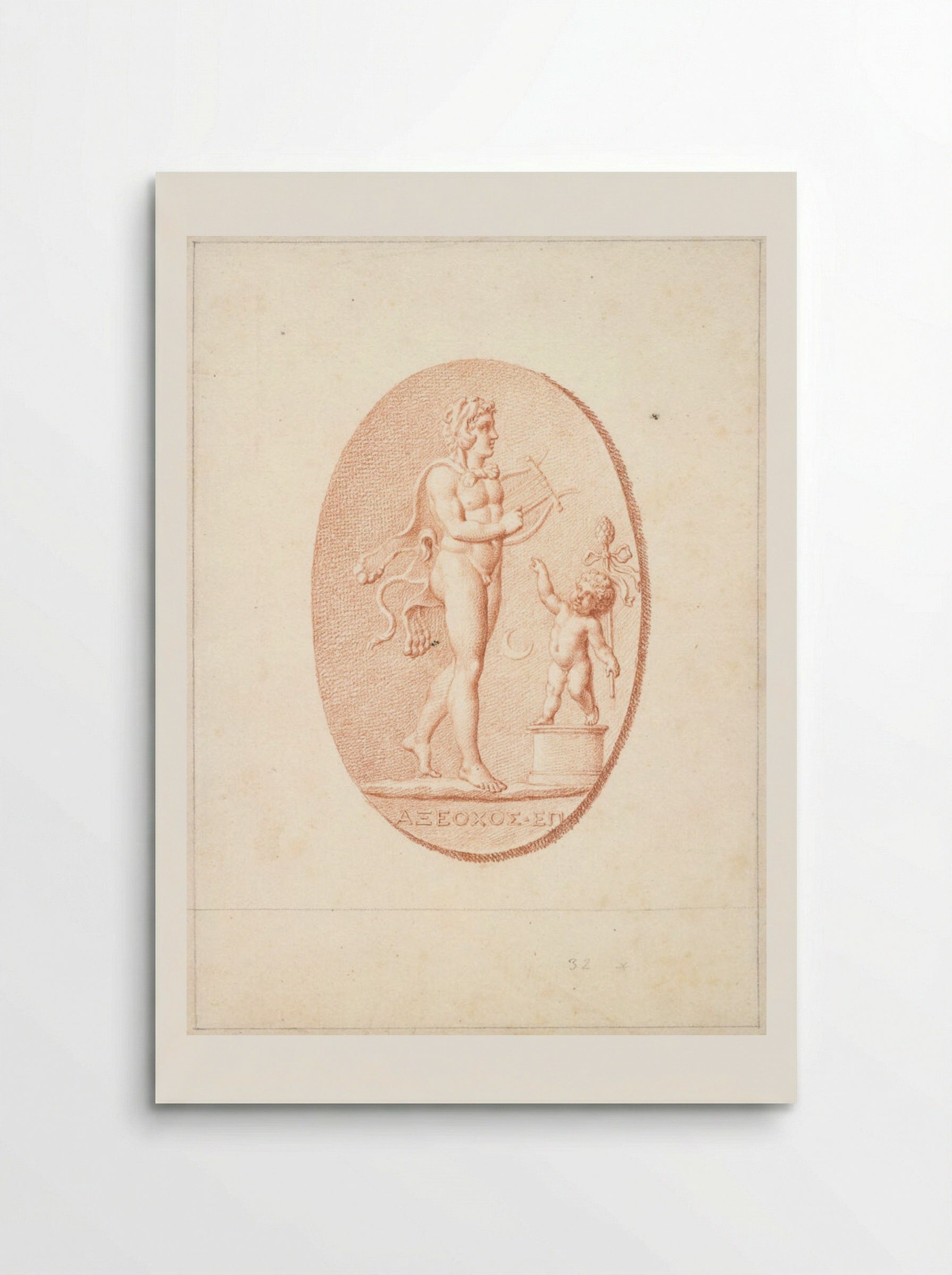 Hercules Playing a Lyre with the Infant Bacchus, after an Antique Gem - Bernard Picart - Poster