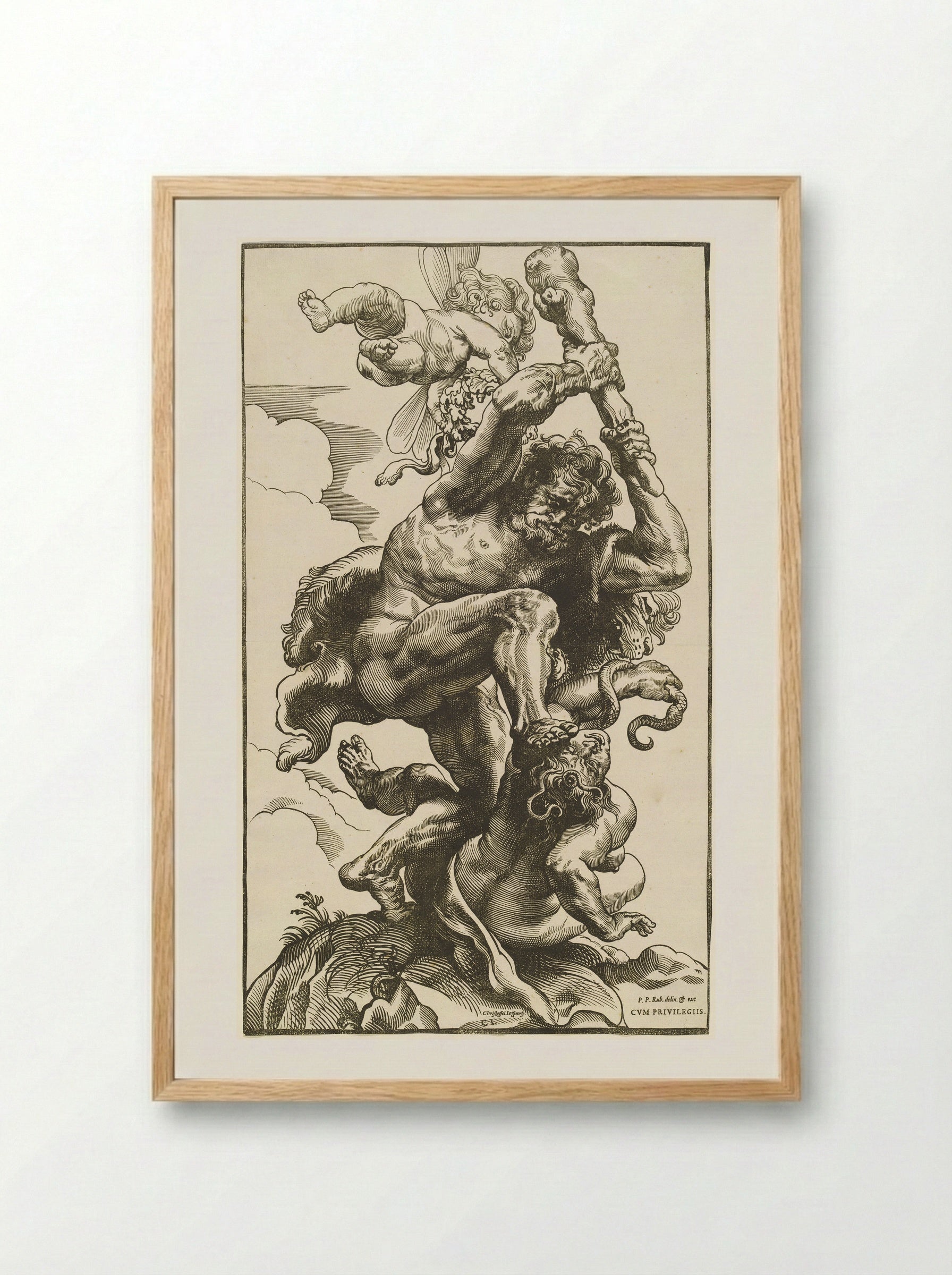 Hercules Slaying Discord - Christoffel Jegher - Framed Print Wood