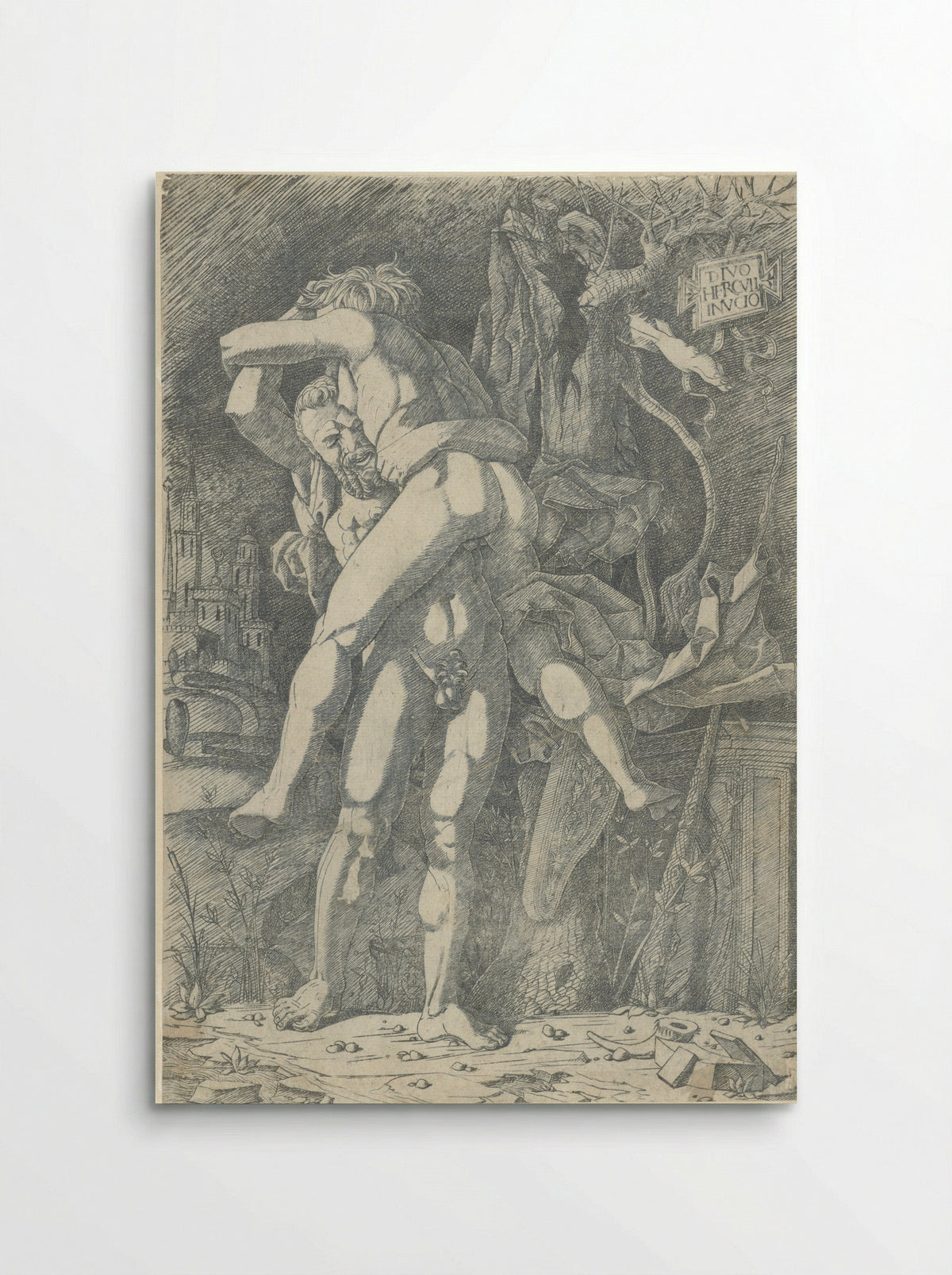 Hercules and Antaeus - Nicoletto da Modena - Poster