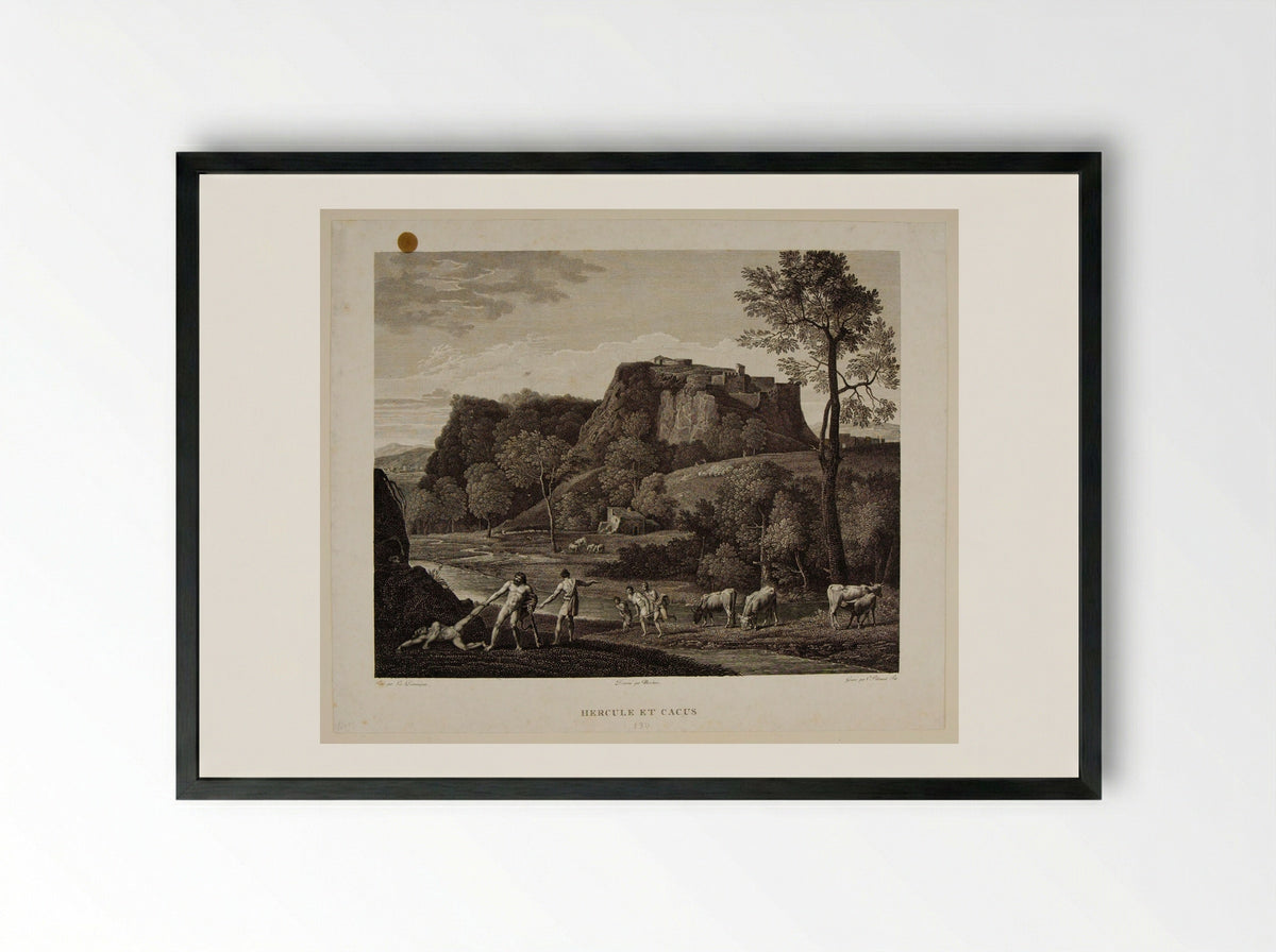 Hercules and Cacus - Victor Pillement - Framed Print Black