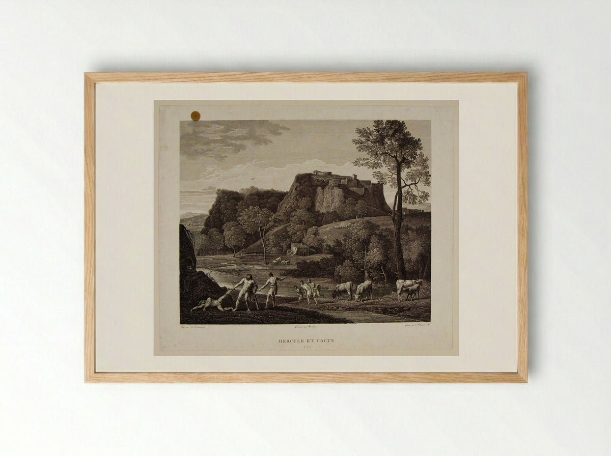 Hercules and Cacus - Victor Pillement - Framed Print Wood