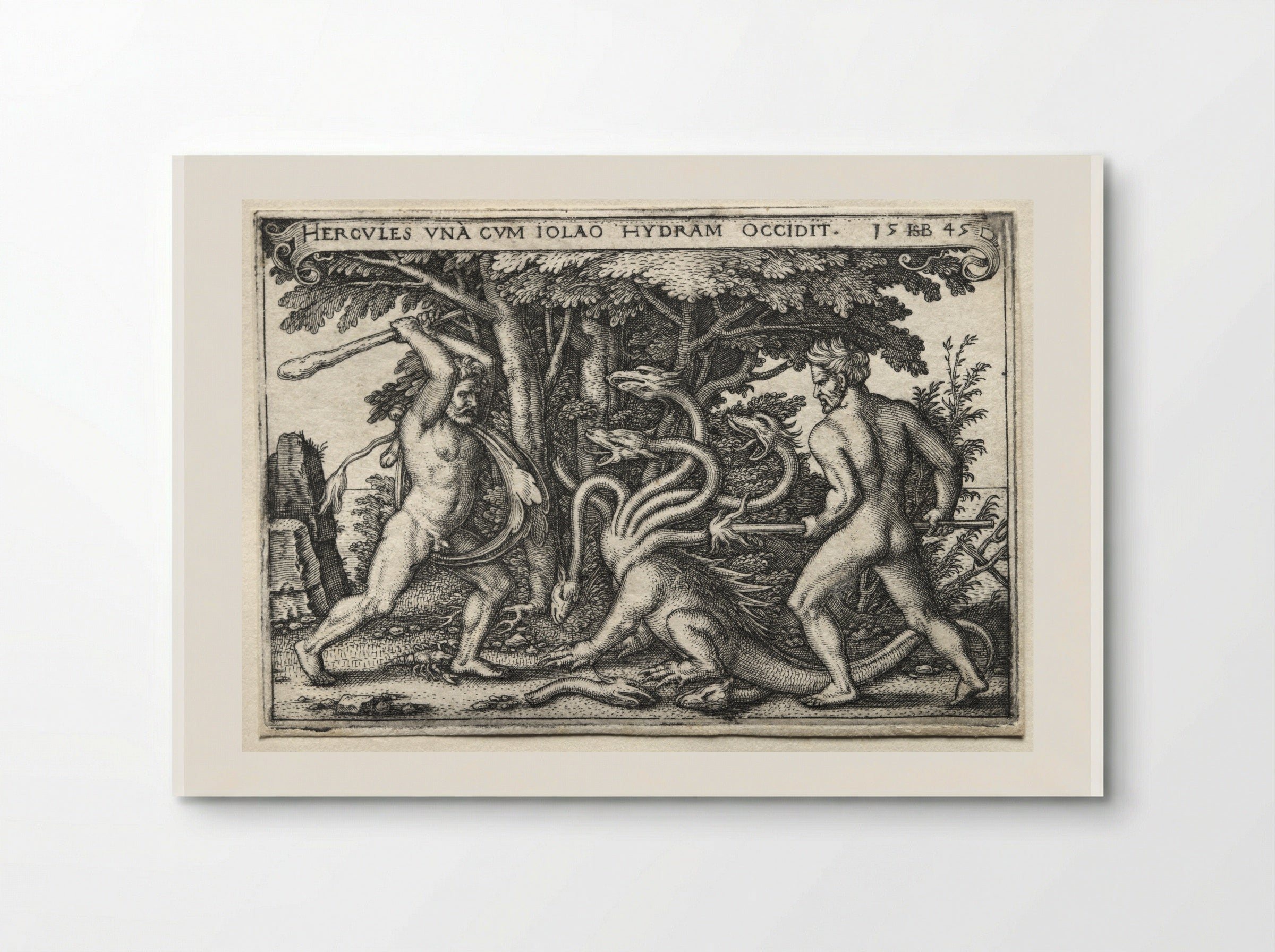 Hercules and Iolaus Slaying the Hydra - Hans Sebald Beham - Poster