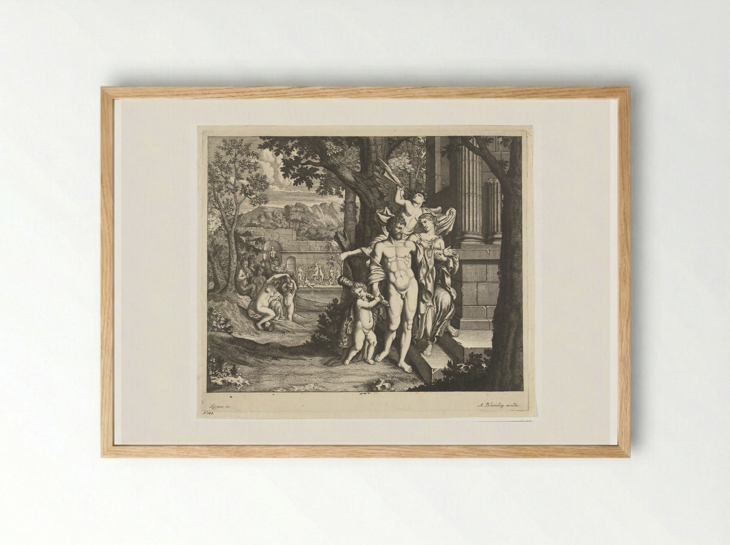 Hercules and Omphale - Abraham Bloteling - Framed Print Wood