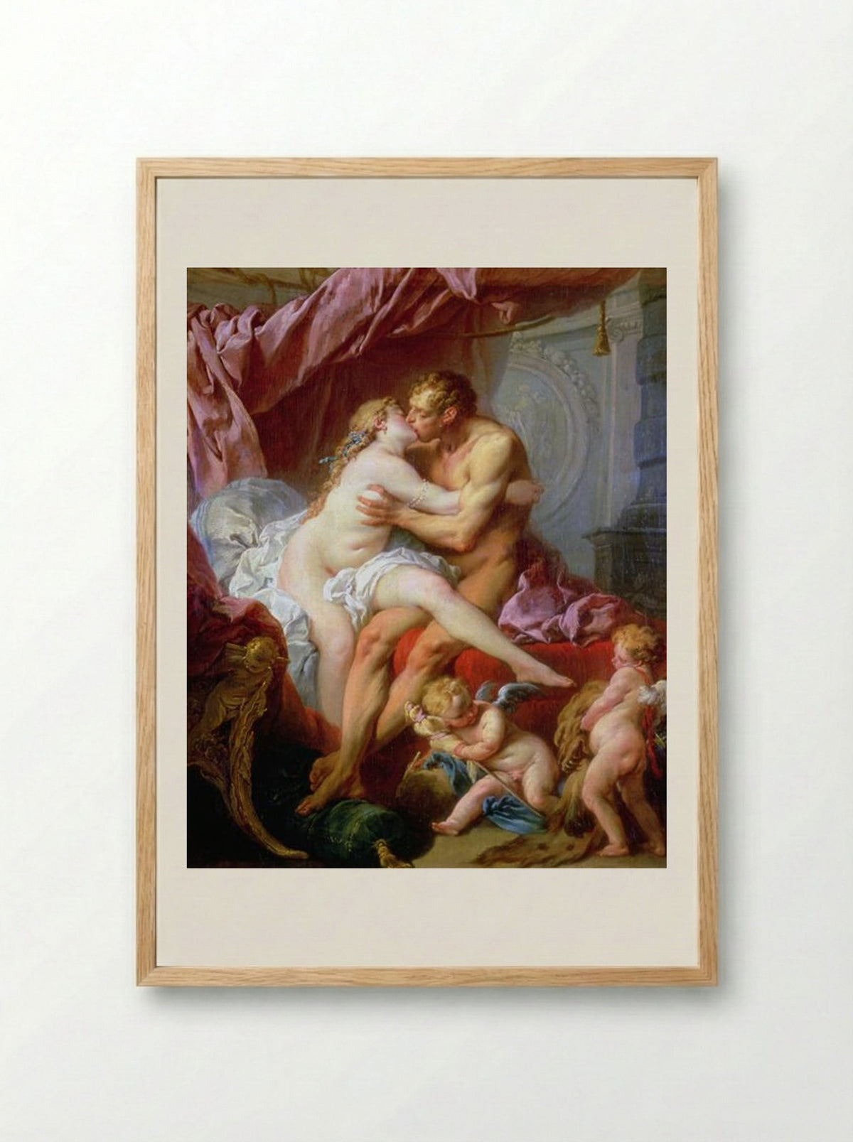 Hercules and Omphale - François Boucher - Framed Print Wood