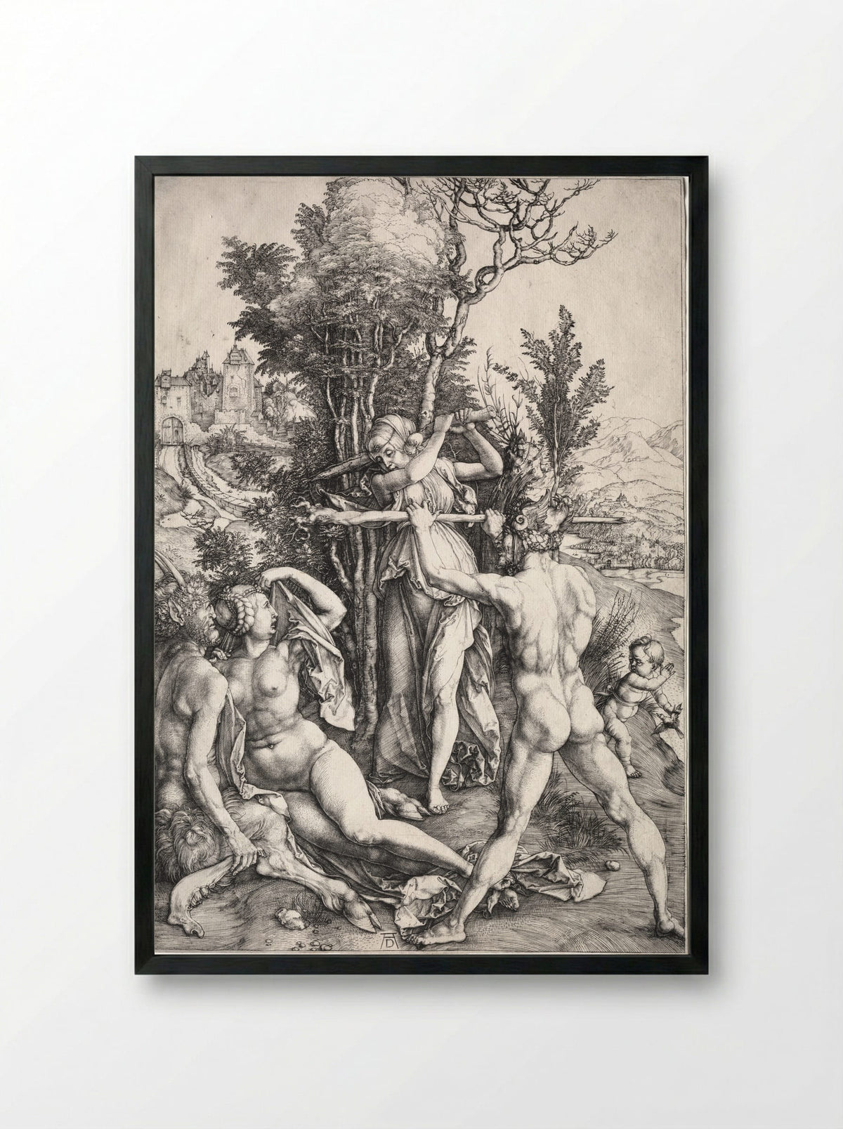 Hercules at the Crossroad - Albrecht Dürer - Framed Print Black