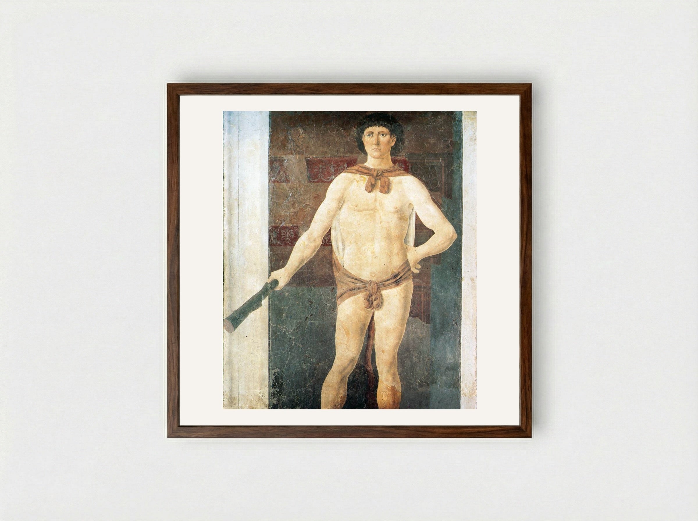 Hercules - Piero della Francesca - Framed Print Dark Wood