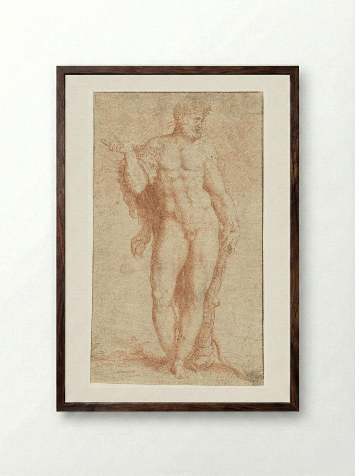 Hercules - Monogrammist CS - Framed Print Dark Wood