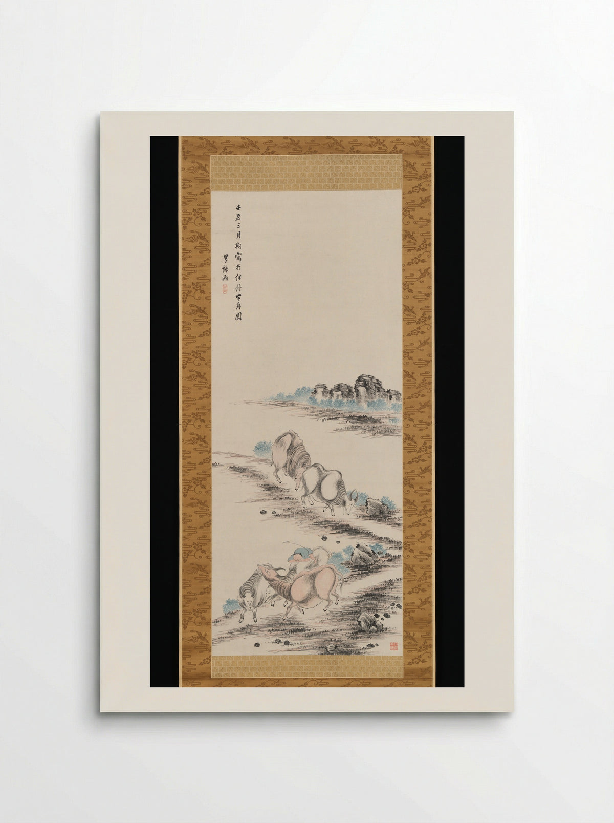 Herdboy and Water Buffaloes Returning Home - Takahashi Sōhei - Poster