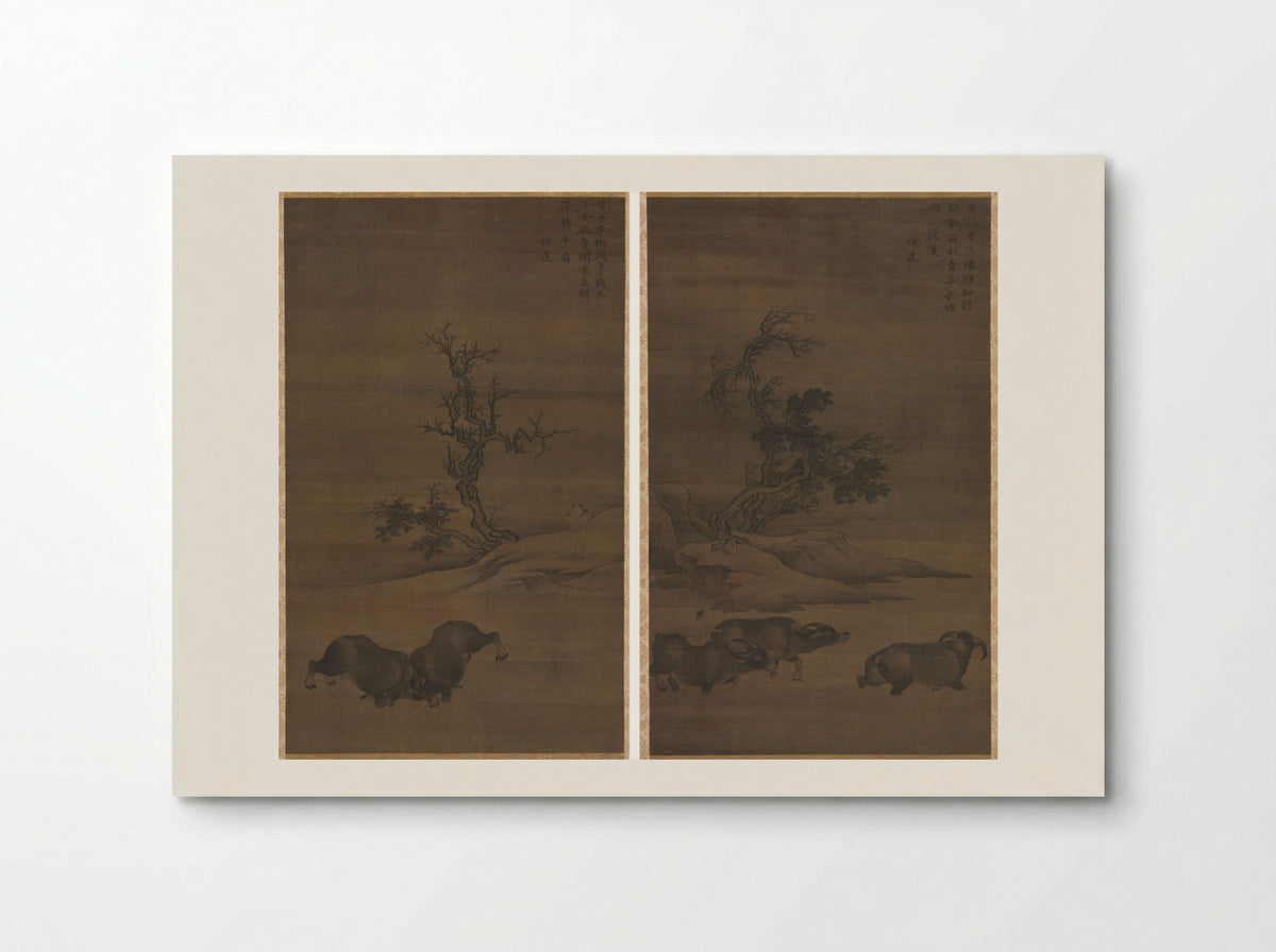 Herdboys and Buffalo in Landscapes - Guo Min - Poster