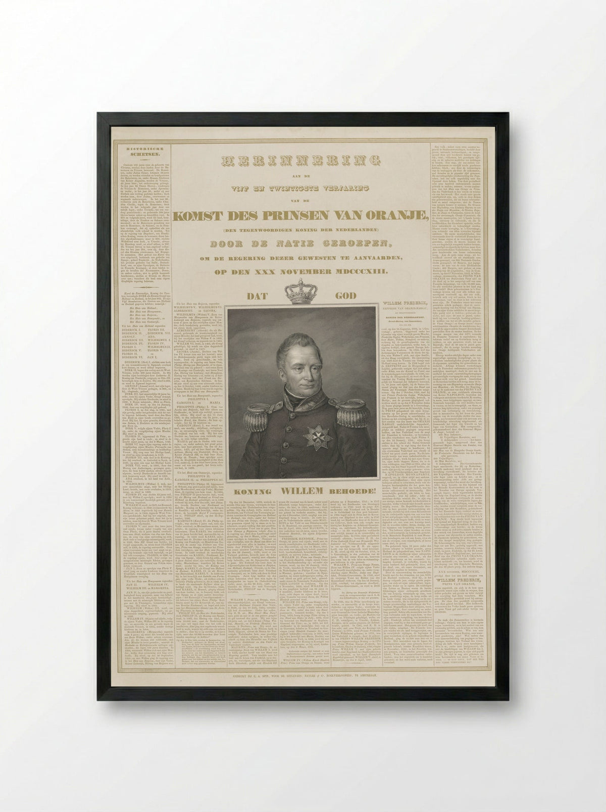 Herdenking van het 25-jarige regeringsjubileum van koning Willem I - Johannes Philippus Lange - Framed Print Black