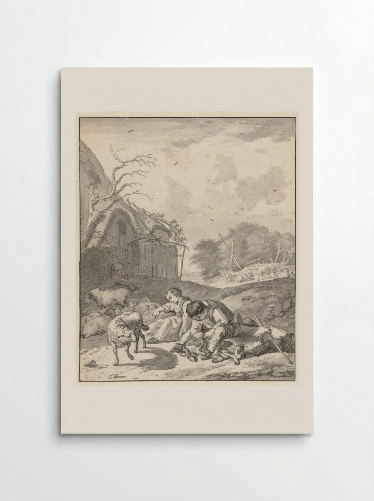 Herder en een herderin - Barent Gael - Poster