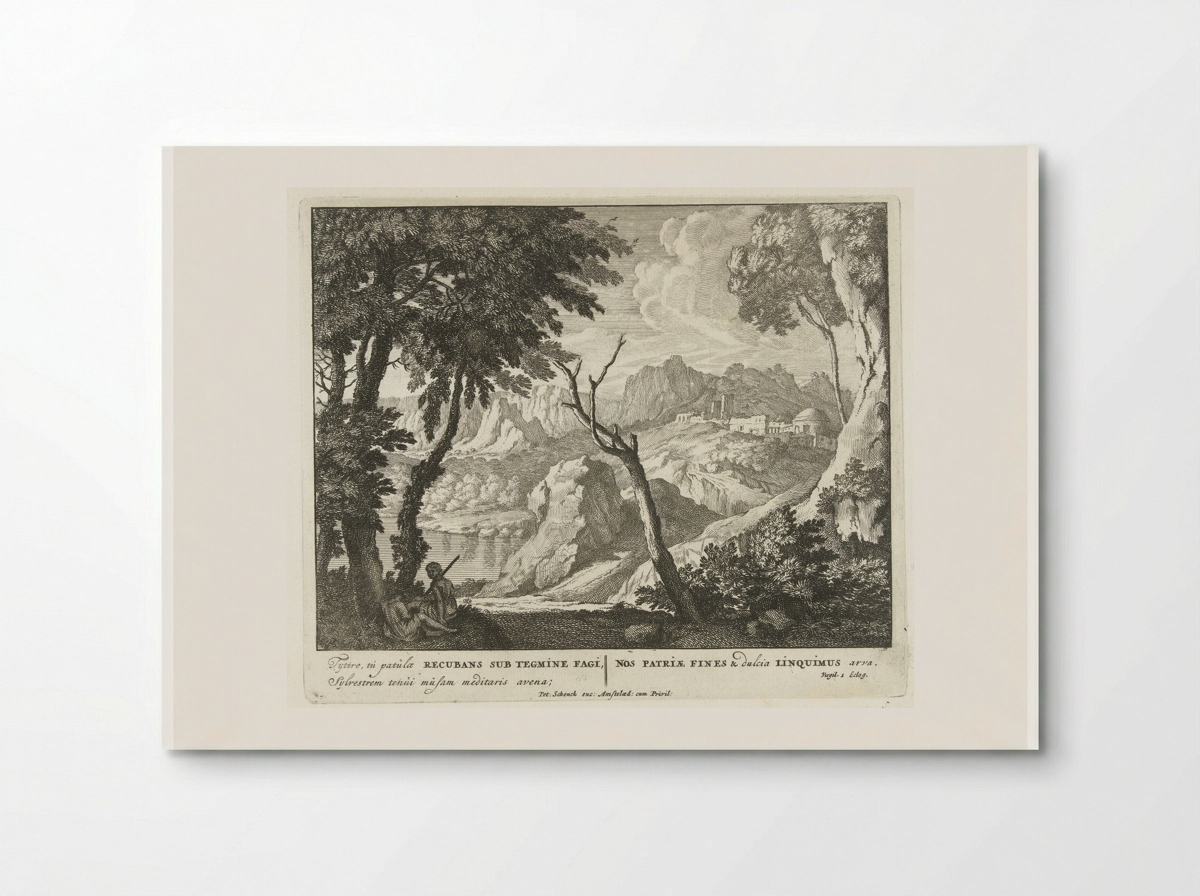 Herder en herderin rusten uit bij een boom - Jan van Call (I) - Poster