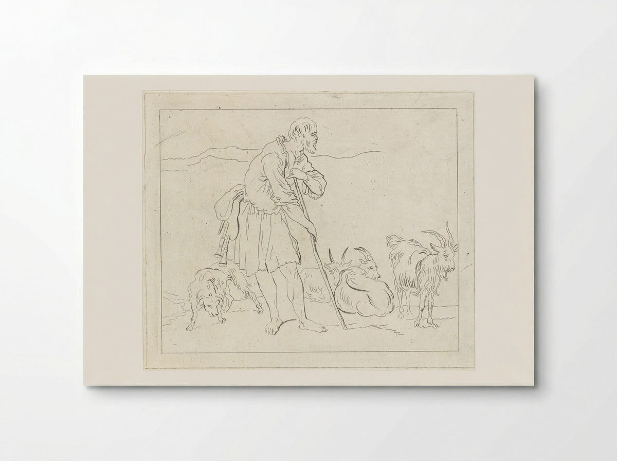 Herder met geiten - Anthonie van den Bos - Poster