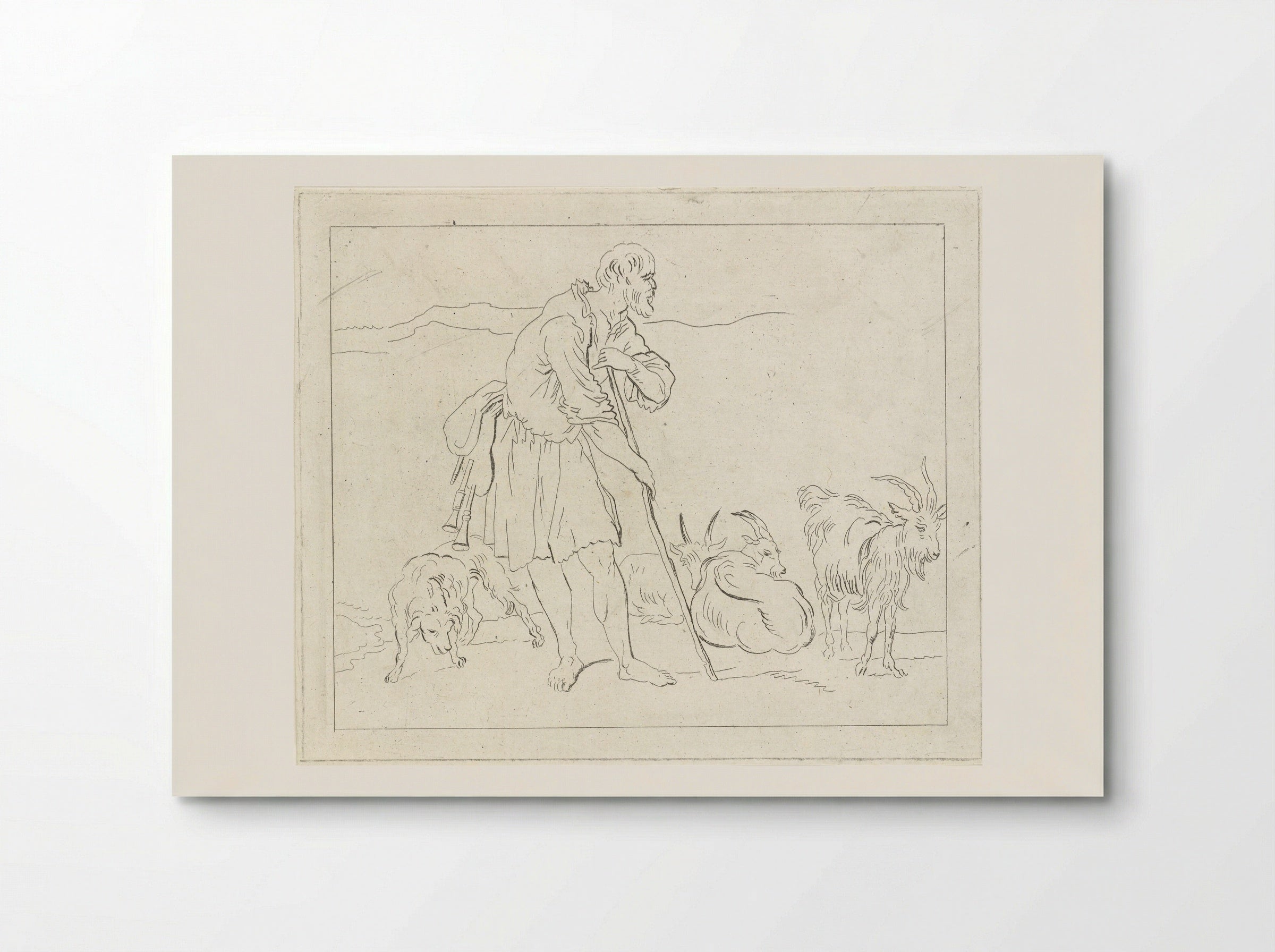 Herder met geiten - Anthonie van den Bos - Poster