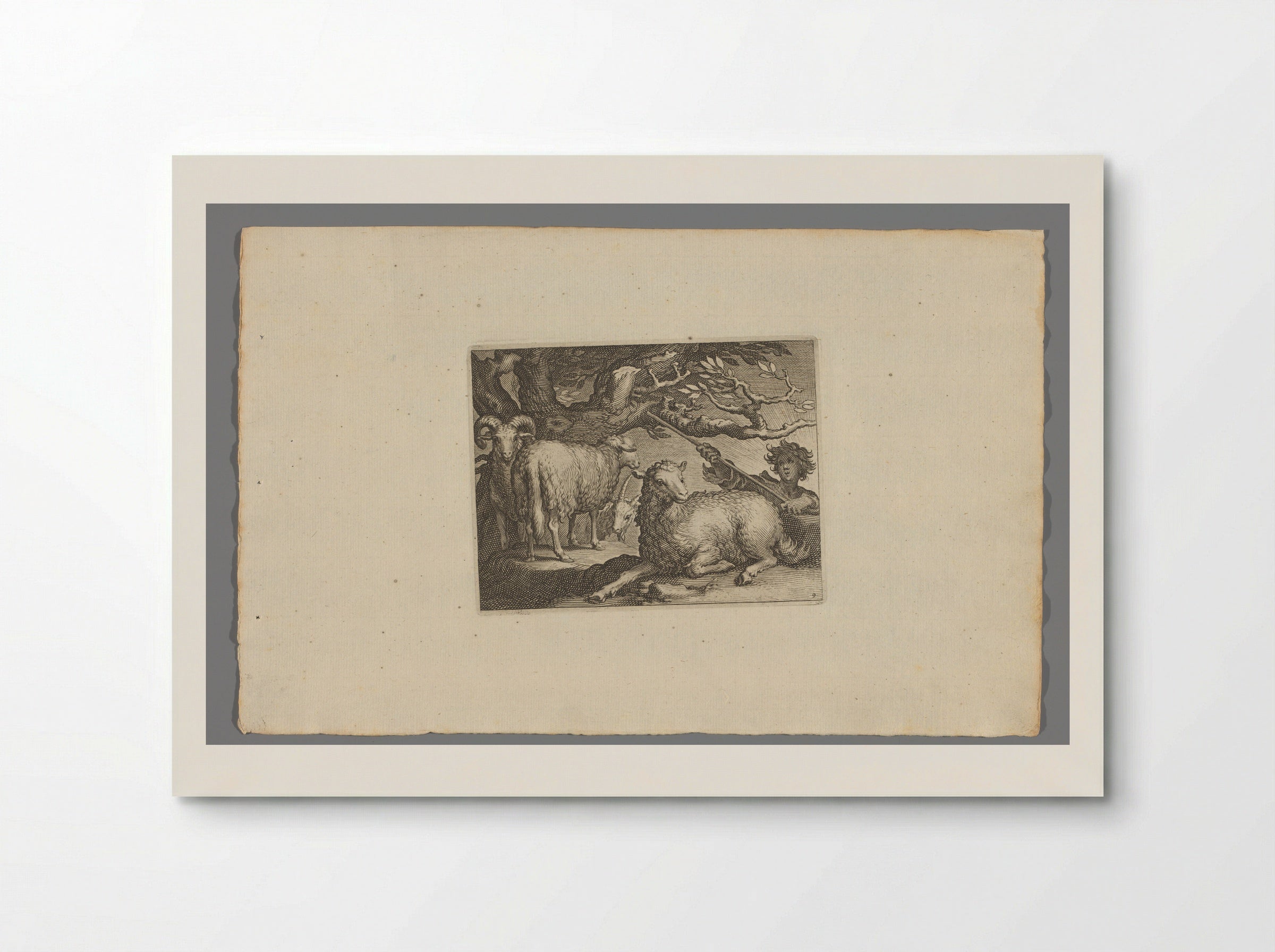 Herder met schapen (Shepherd with Sheep) - Boëtius Adamsz. Bolswert - Poster