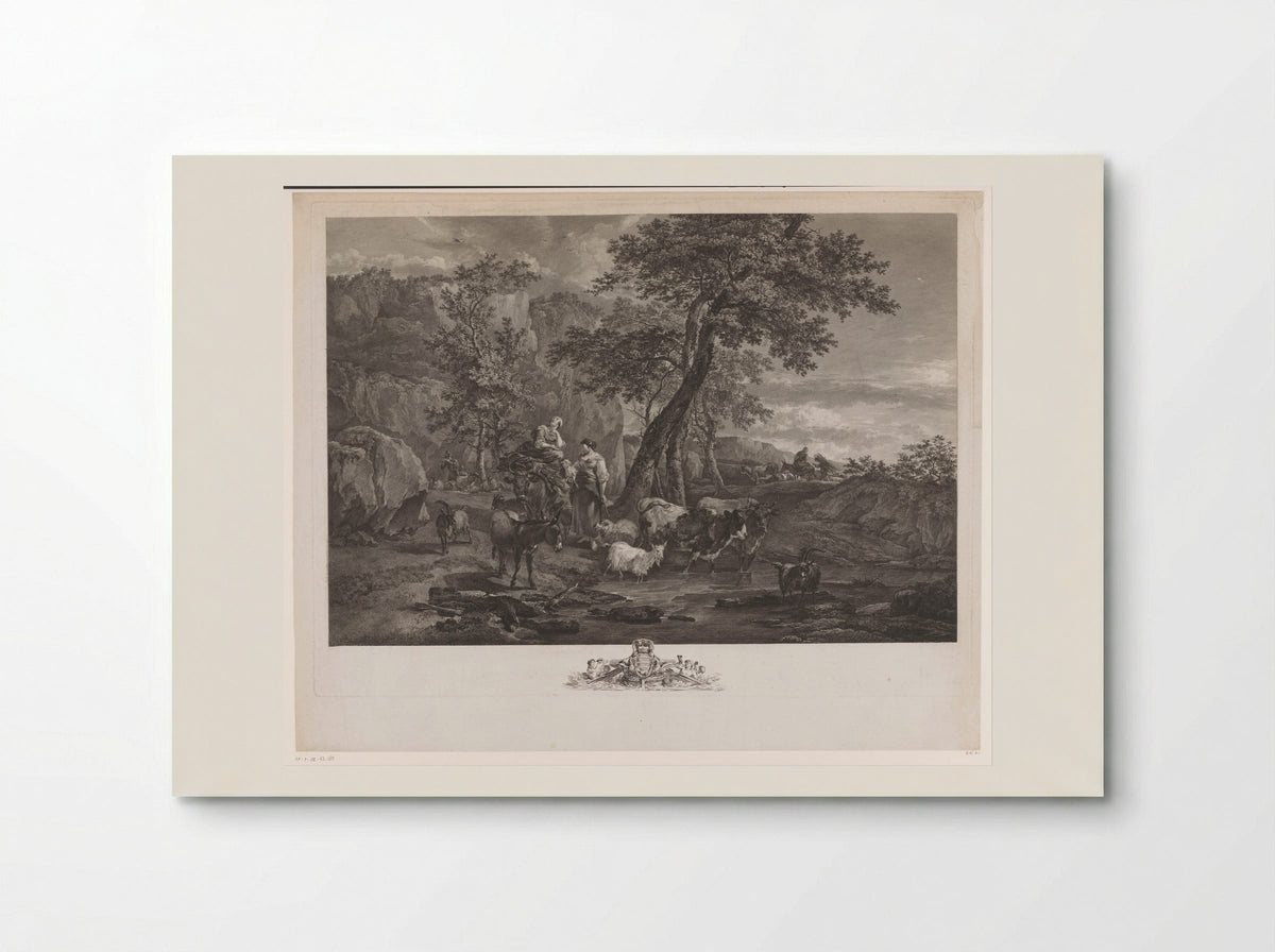 Herders in a Landscape - Jacques-Philippe Le Bas - Poster