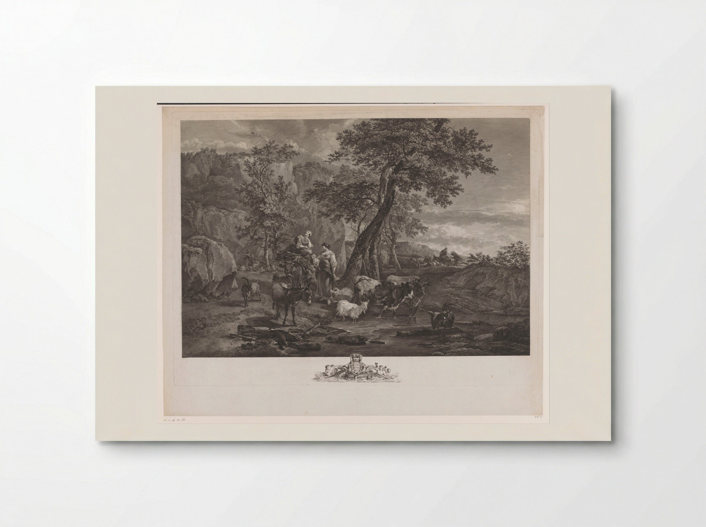 Herders in a Landscape - Jacques-Philippe Le Bas - Poster