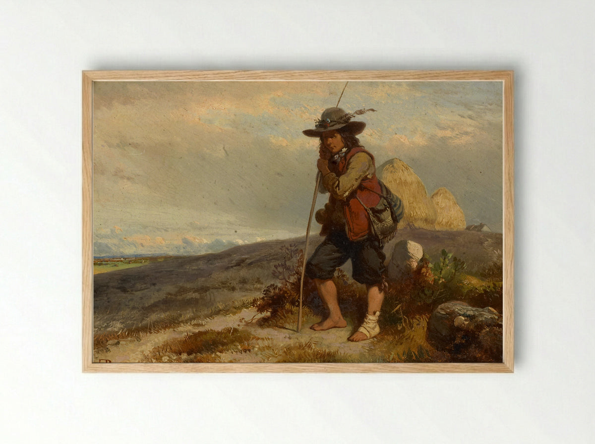 Herdersjongen - Eugène Modeste Edmond Lepoittevin - Framed Print Wood