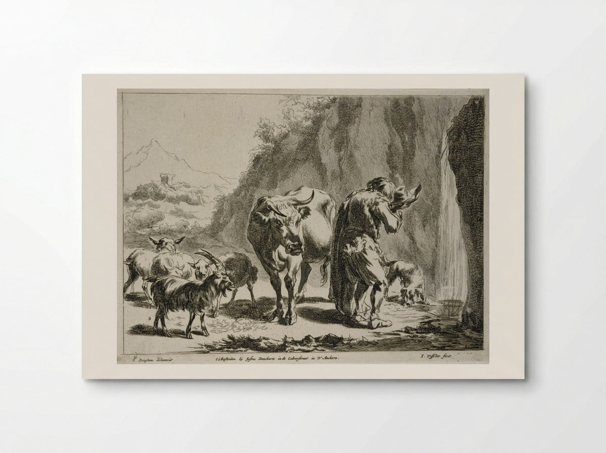 Herdsman Drinking from his Hat - Johannes Visscher - Poster