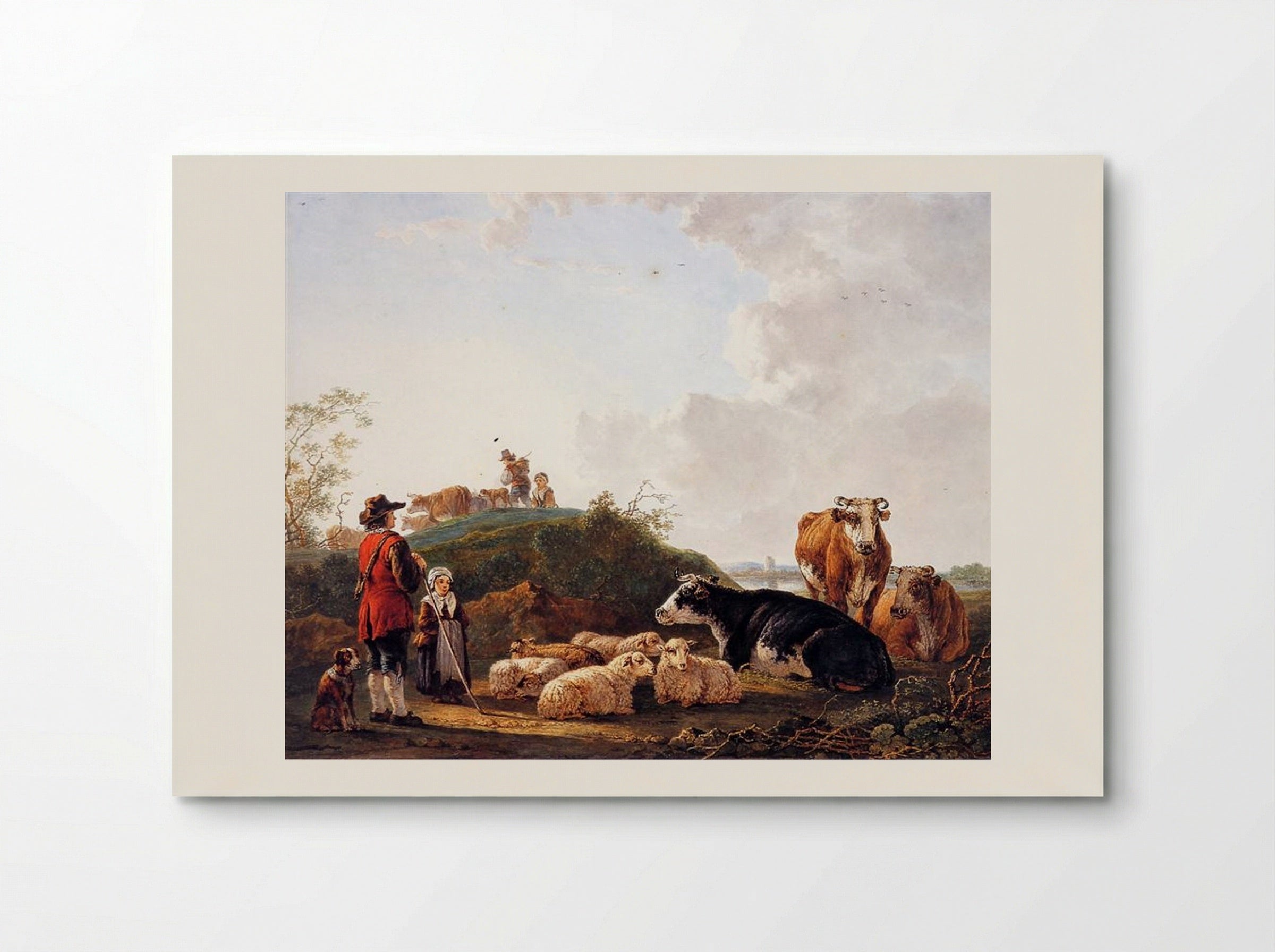 Herdsman with resting cattle - Jacob van Strij - Poster