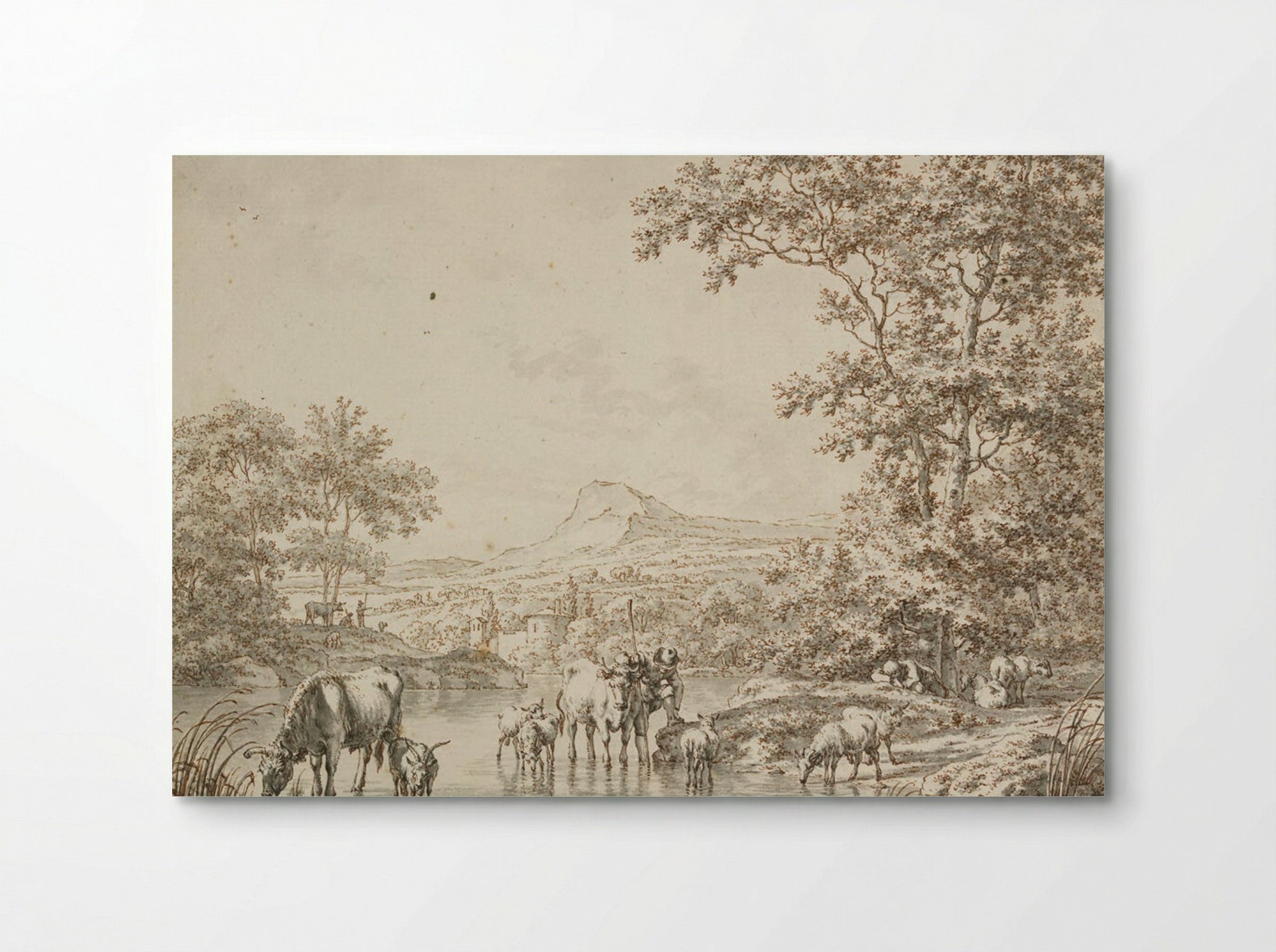 Herdsmen Resting, Watering their Cattle - Jacob Cats - Poster