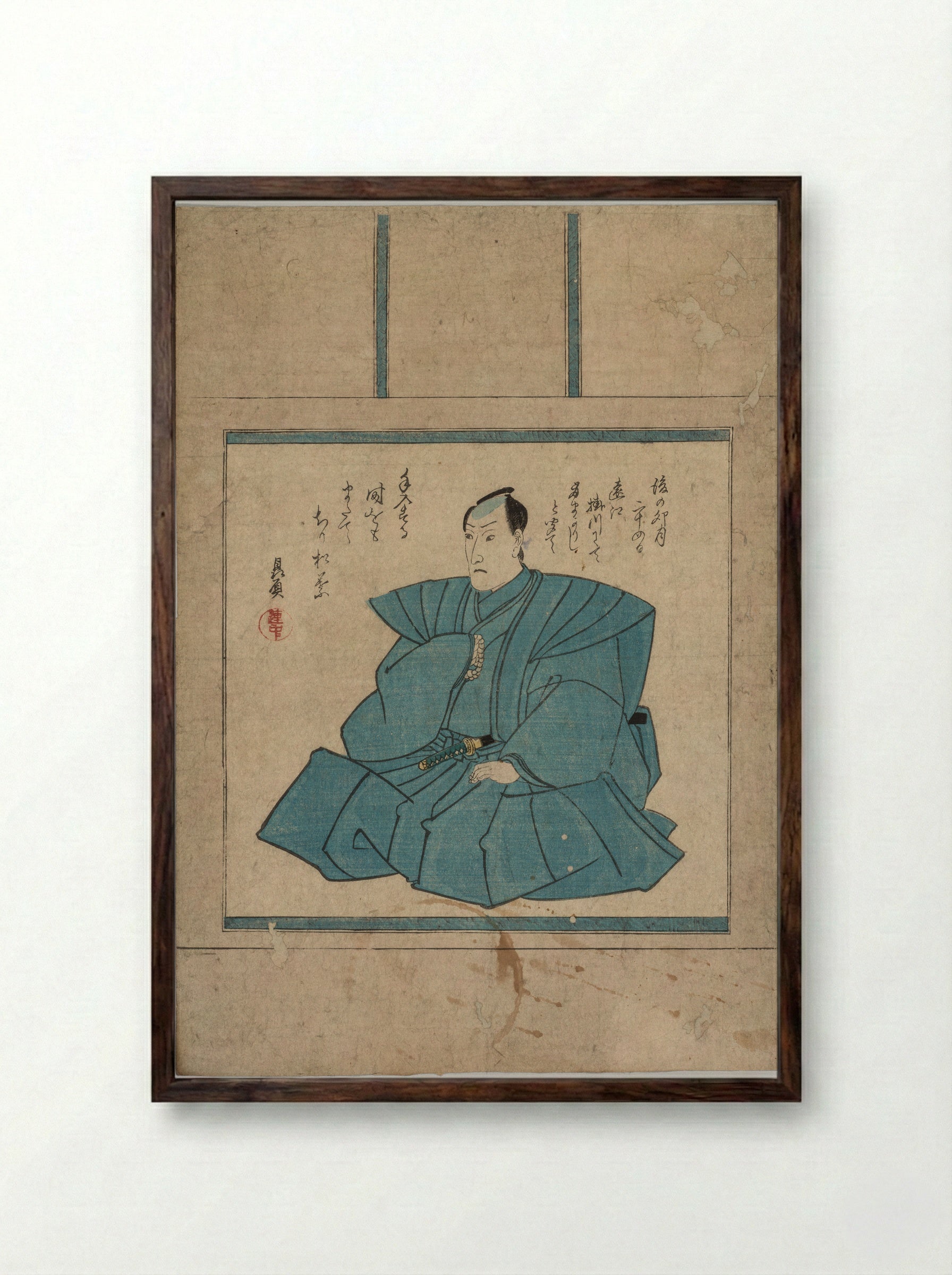 Herfst en winter - Utagawa Kunisada (I) - Framed Print Dark Wood