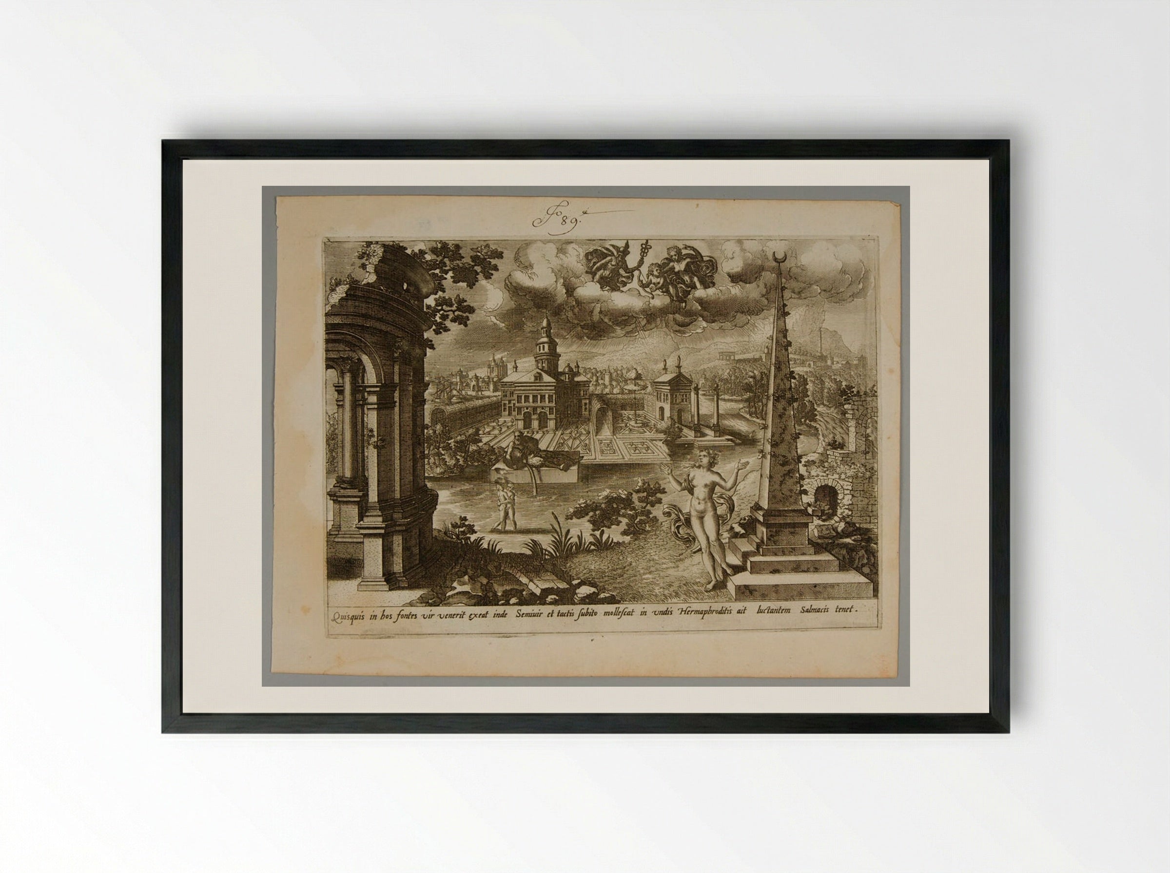 Hermaphrodite and Salmacis - Gerard de Jode - Framed Print Black