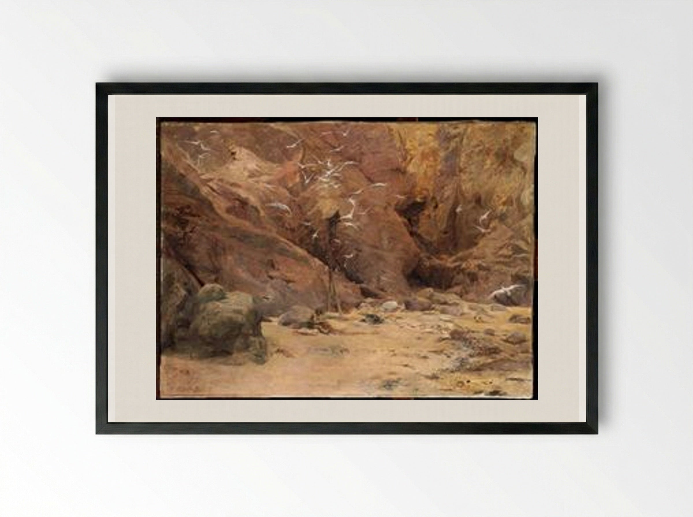 Hermit in Seaside - Luc-Olivier Merson - Framed Print Black