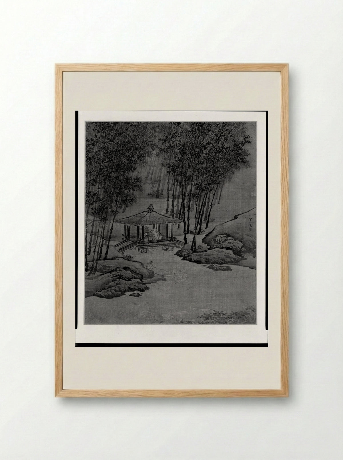 Hermit in a Lodge Built over a Stream - Yuan Yao - Framed Print Wood