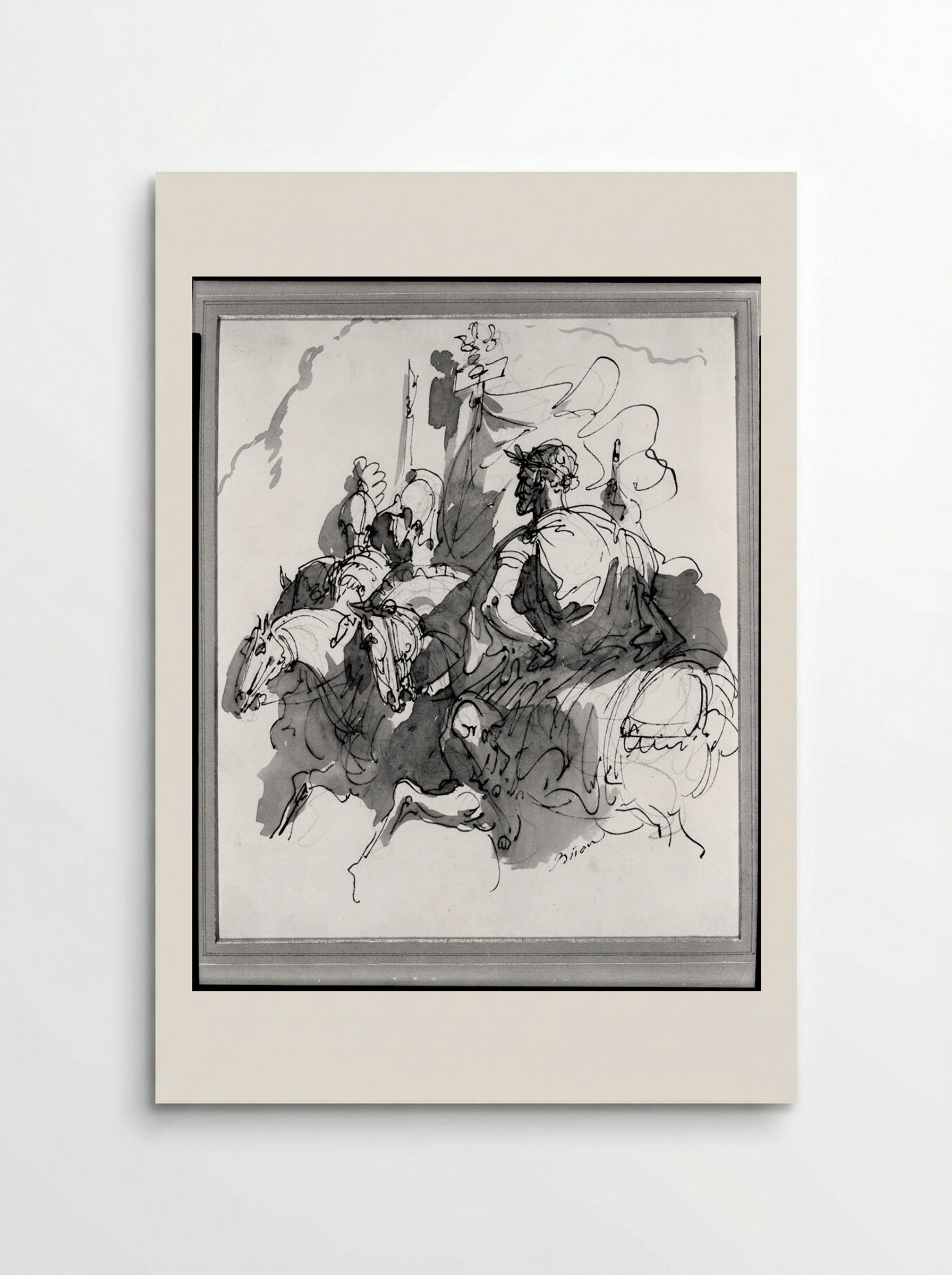 Hero Crowned with Laurel Riding a Horse - Giuseppe Bernardino Bison - Poster
