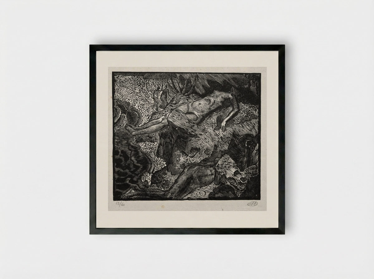 Hero and Leander - Aristide Maillol - Framed Print Black