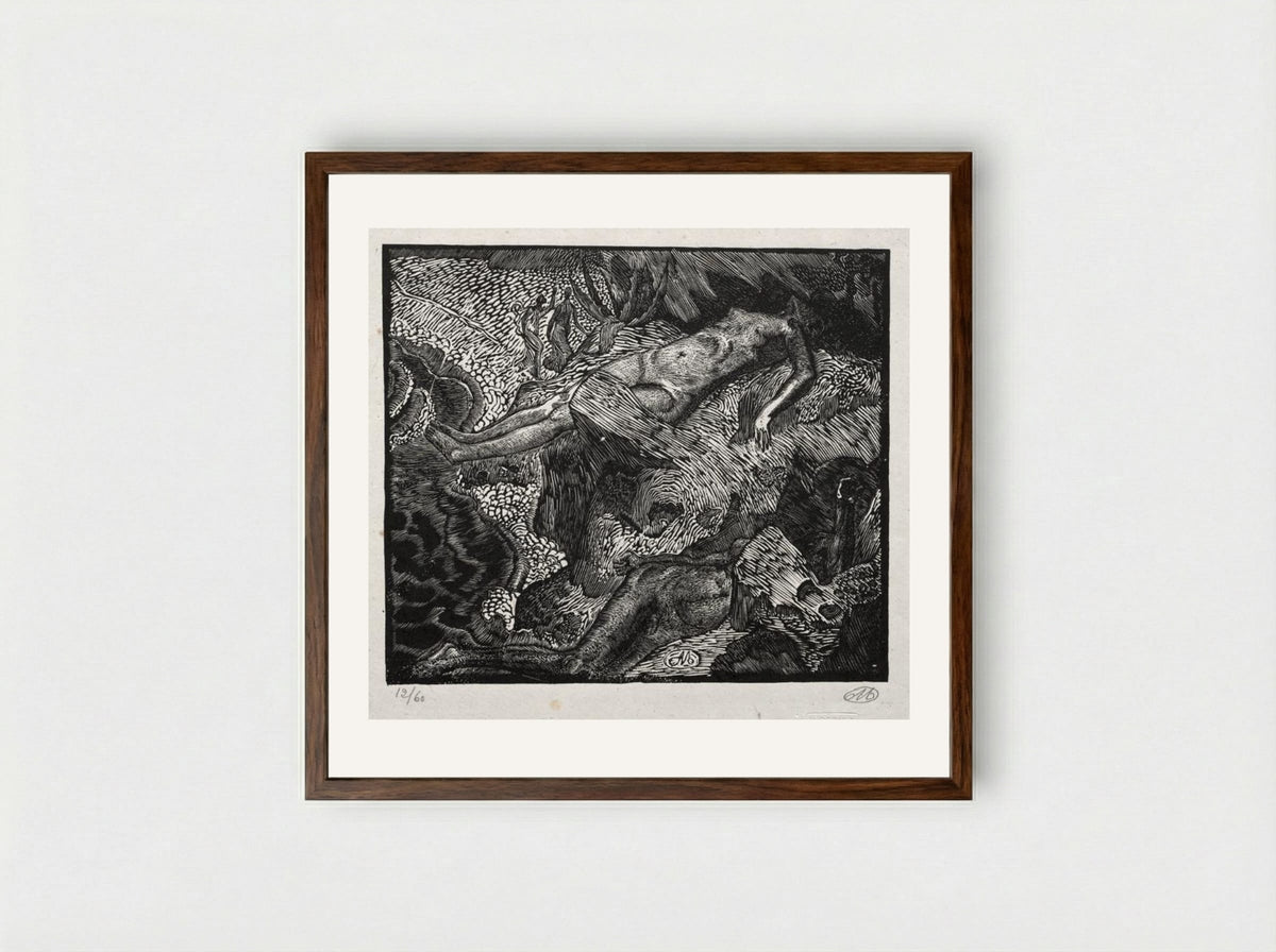 Hero and Leander - Aristide Maillol - Framed Print Dark Wood