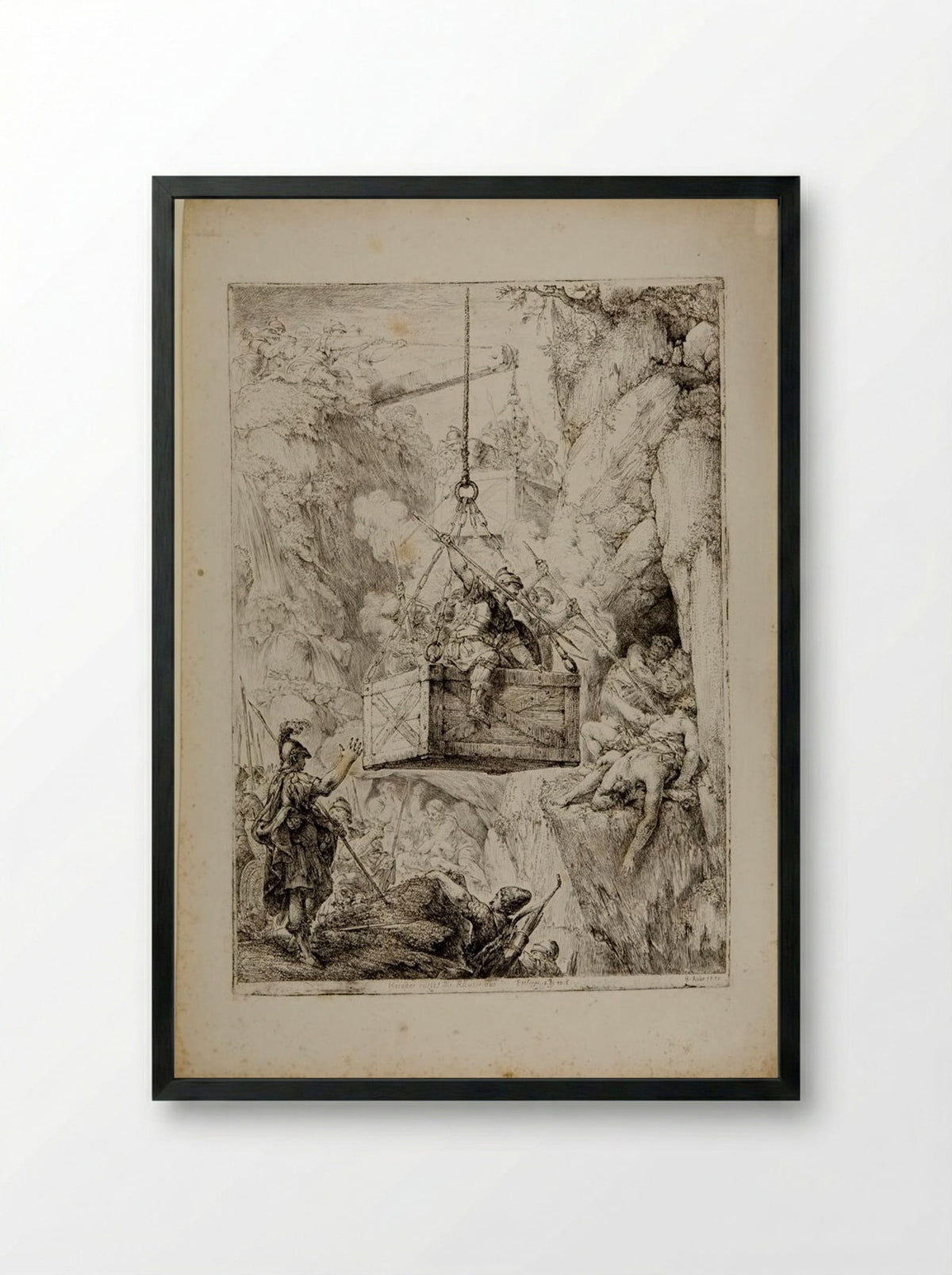 Herod Destroying a Band of Robbers - Christian Bernhard Rode - Framed Print Black