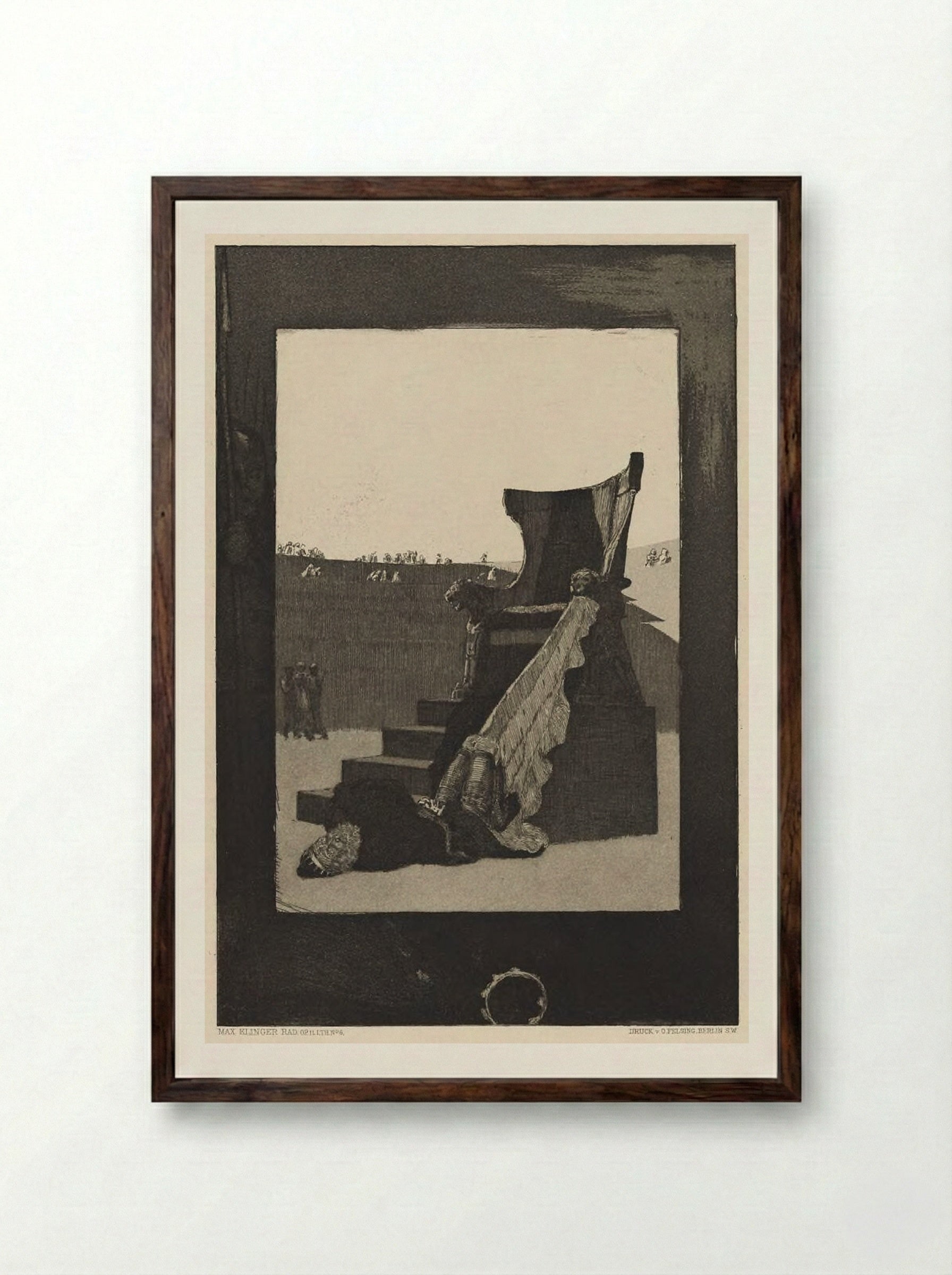 Herod, from the portfolio On Death, Part One, Opus XI - Max Klinger - Framed Print Dark Wood