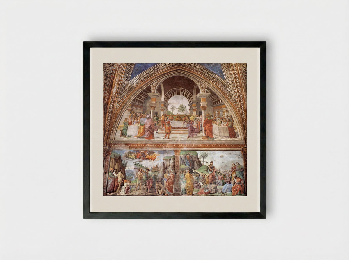 Herod's Banquet - Domenico Ghirlandaio - Framed Print Black