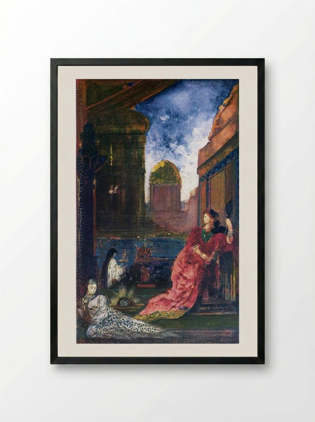 Herodias and Salome - Gustave Moreau - Framed Print Black