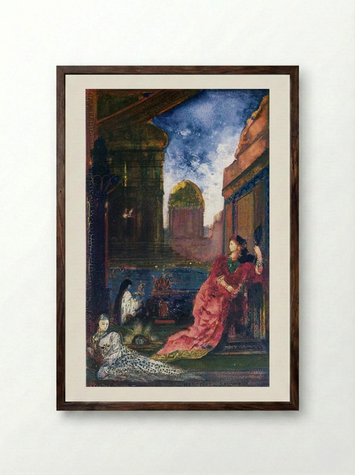Herodias and Salome - Gustave Moreau - Framed Print Dark Wood
