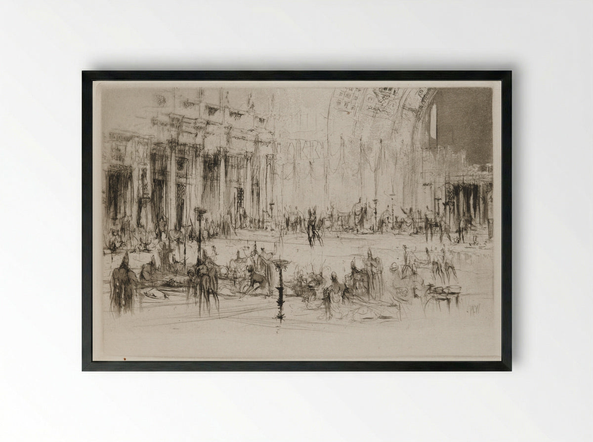 Herodias: Page 39, The guests filled the banquet hall - William Walcot - Framed Print Black