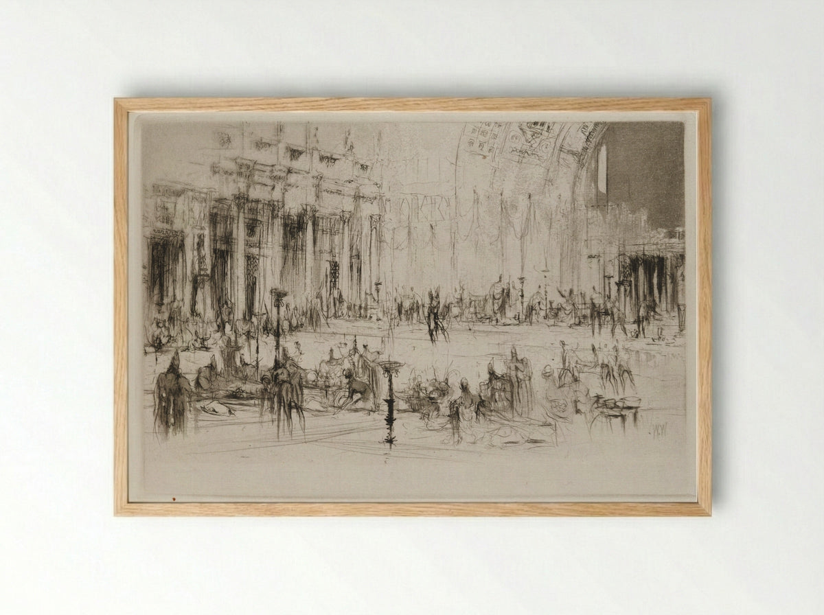 Herodias: Page 39, The guests filled the banquet hall - William Walcot - Framed Print Wood