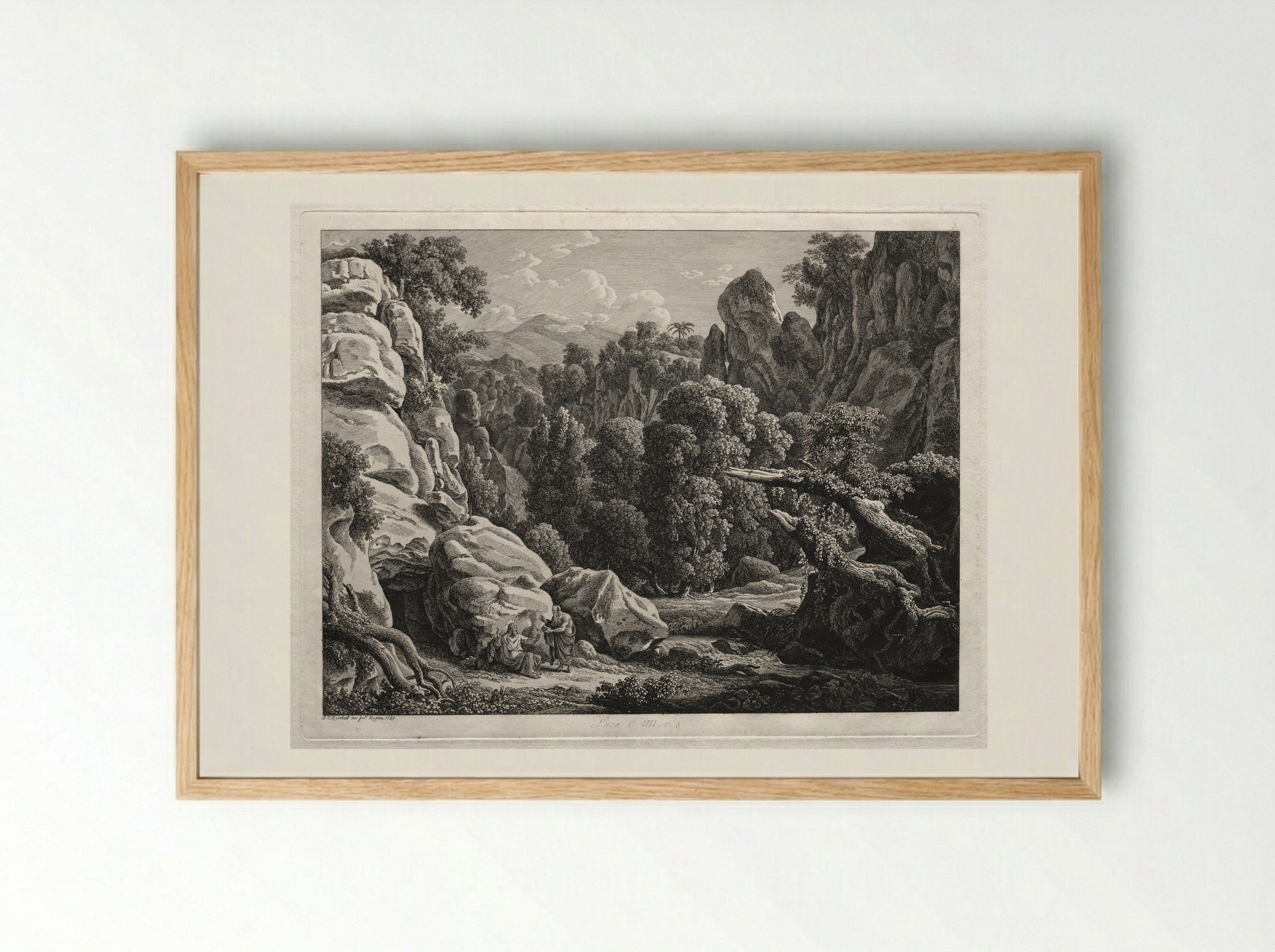 Heroic Landscape: The Satyr and the Nymph - Johann Christian Reinhart - Framed Print Wood