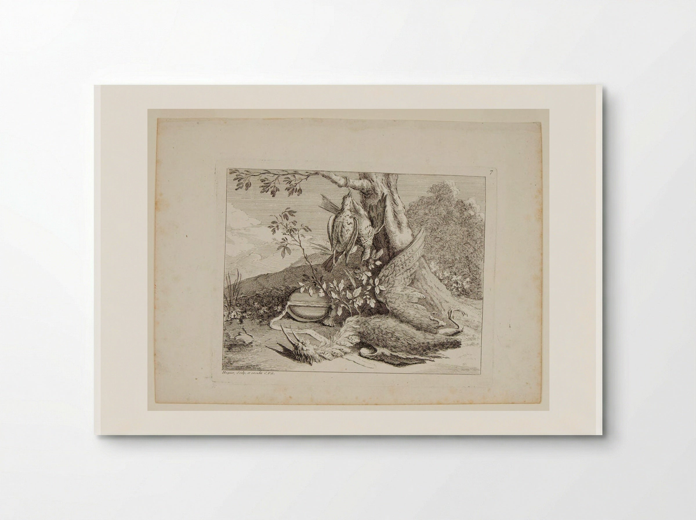 Heron and Two Quails - Gabriel Huquier - Poster