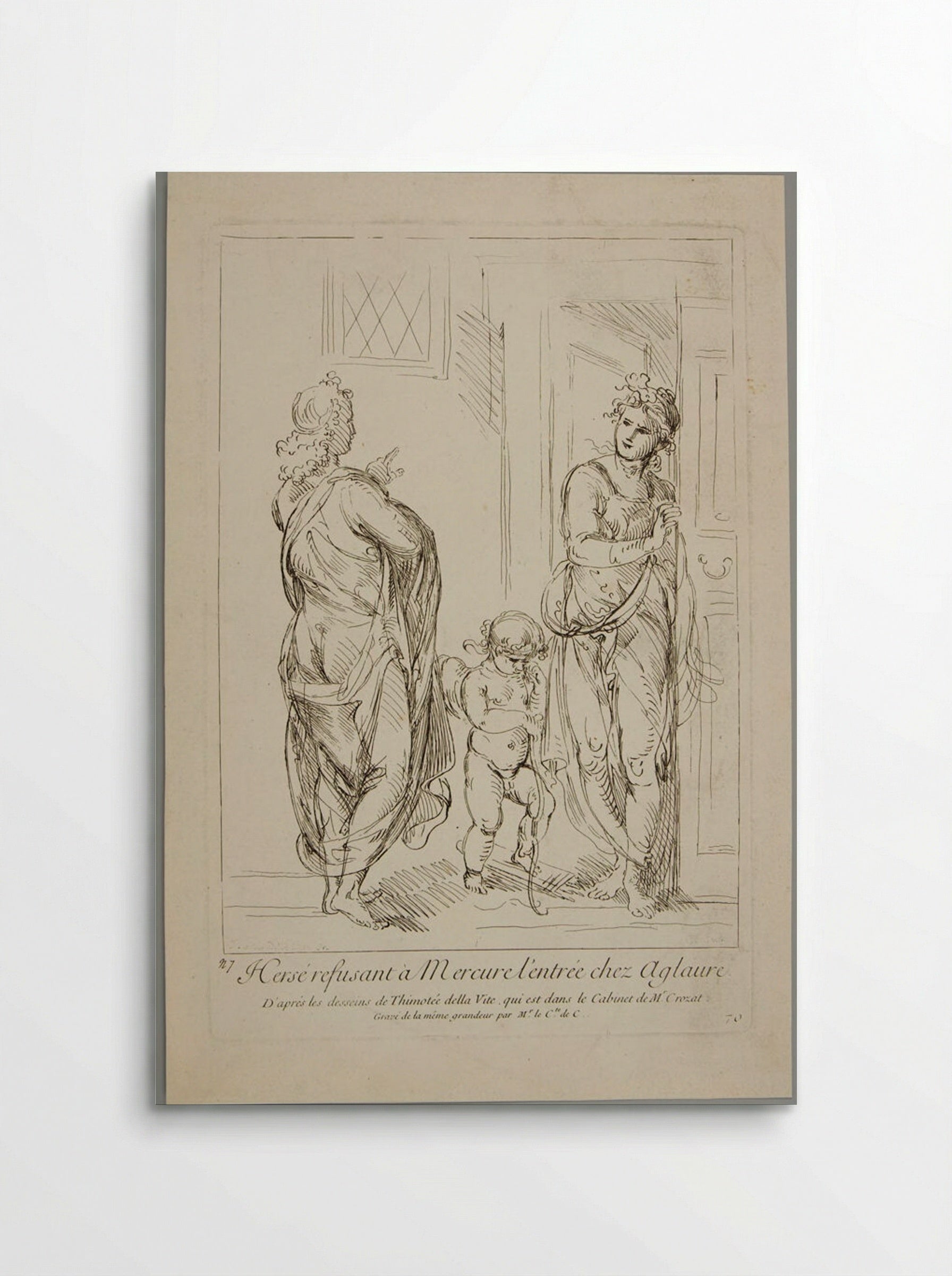 Herse Refusing Mercury Entrance to Aglauros' House - Anne Claude de Philippe, Comte de Caylus - Poster