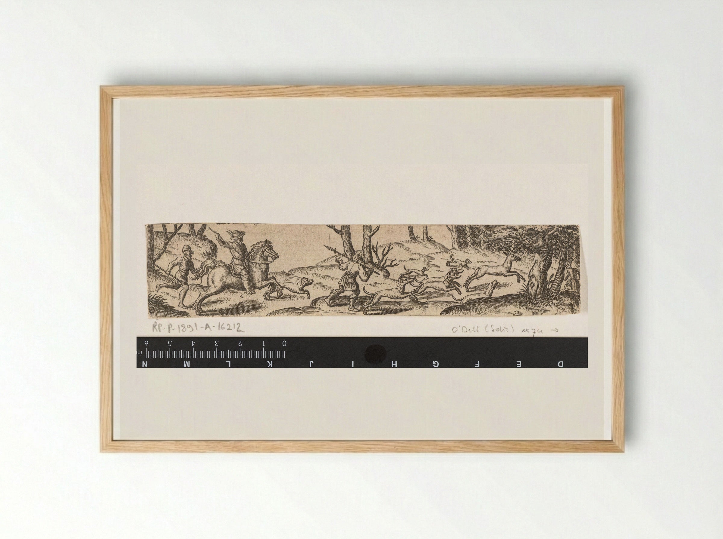 Hertenjacht (Stag Hunt) - Abraham de Bruyn - Framed Print Wood