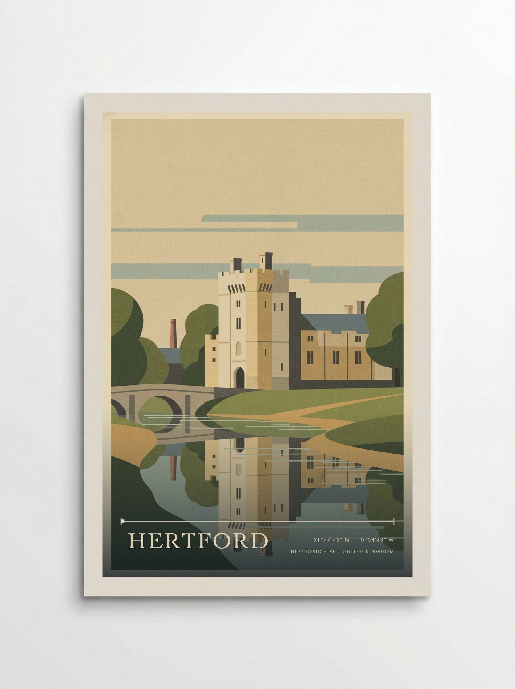 Hertford Hertfordshire United Kingdom Travel Poster - Poster