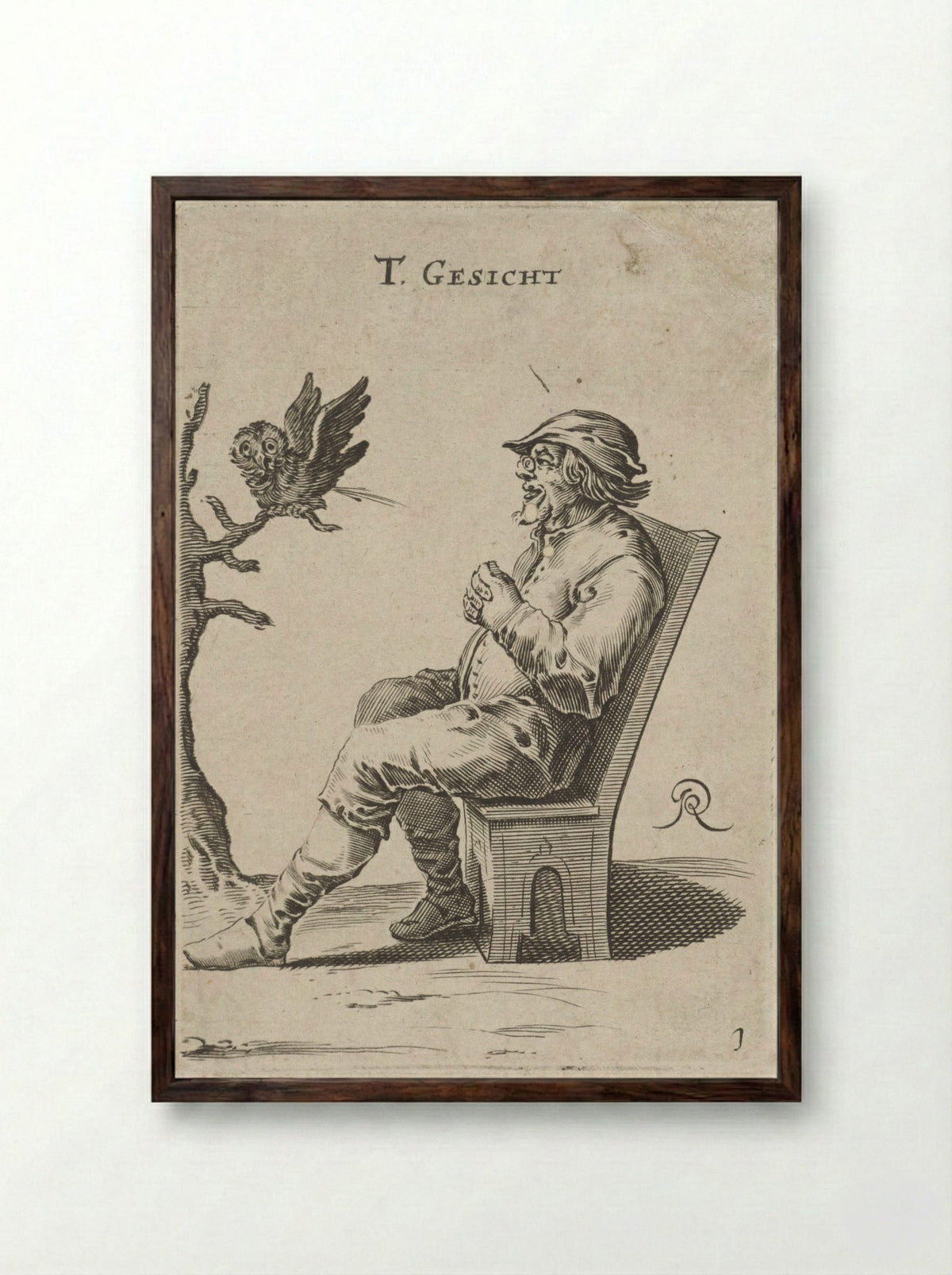 Het Gezicht (The Sense of Sight) - Salomon Savery - Framed Print Dark Wood