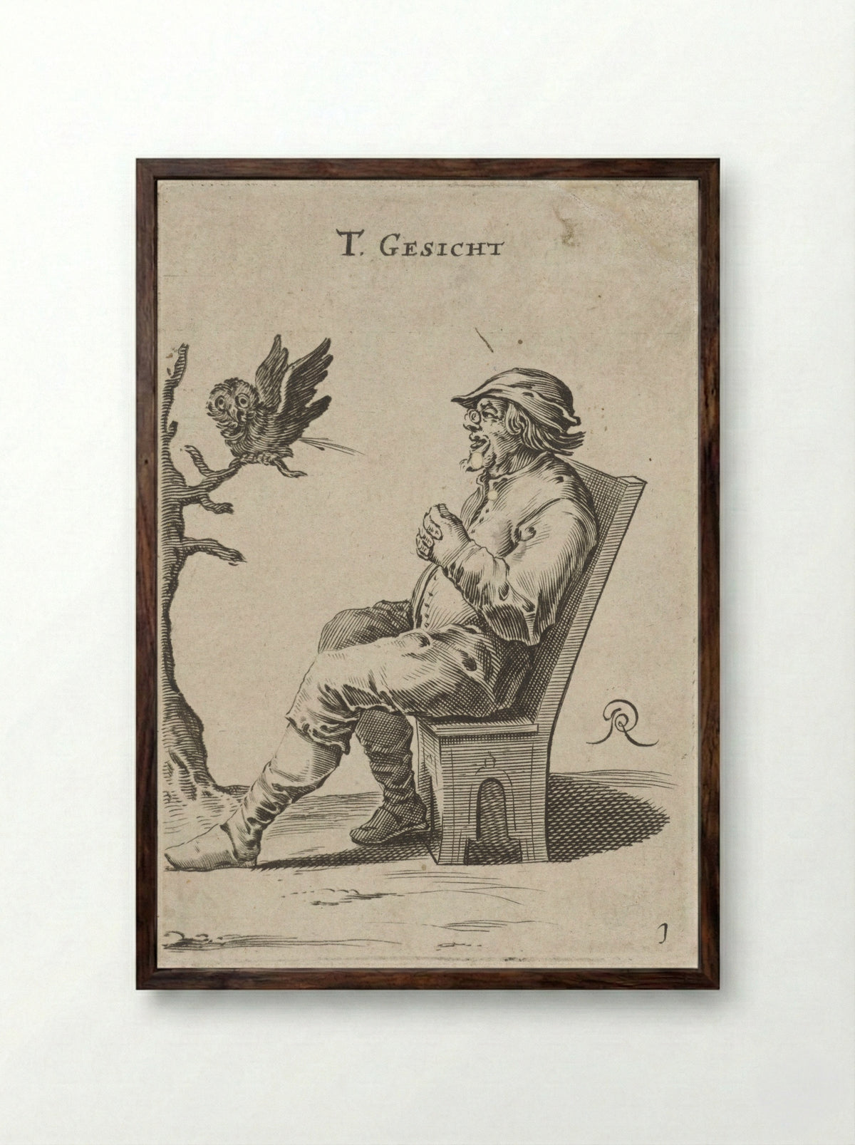 Het Gezicht (The Sense of Sight) - Salomon Savery - Framed Print Dark Wood