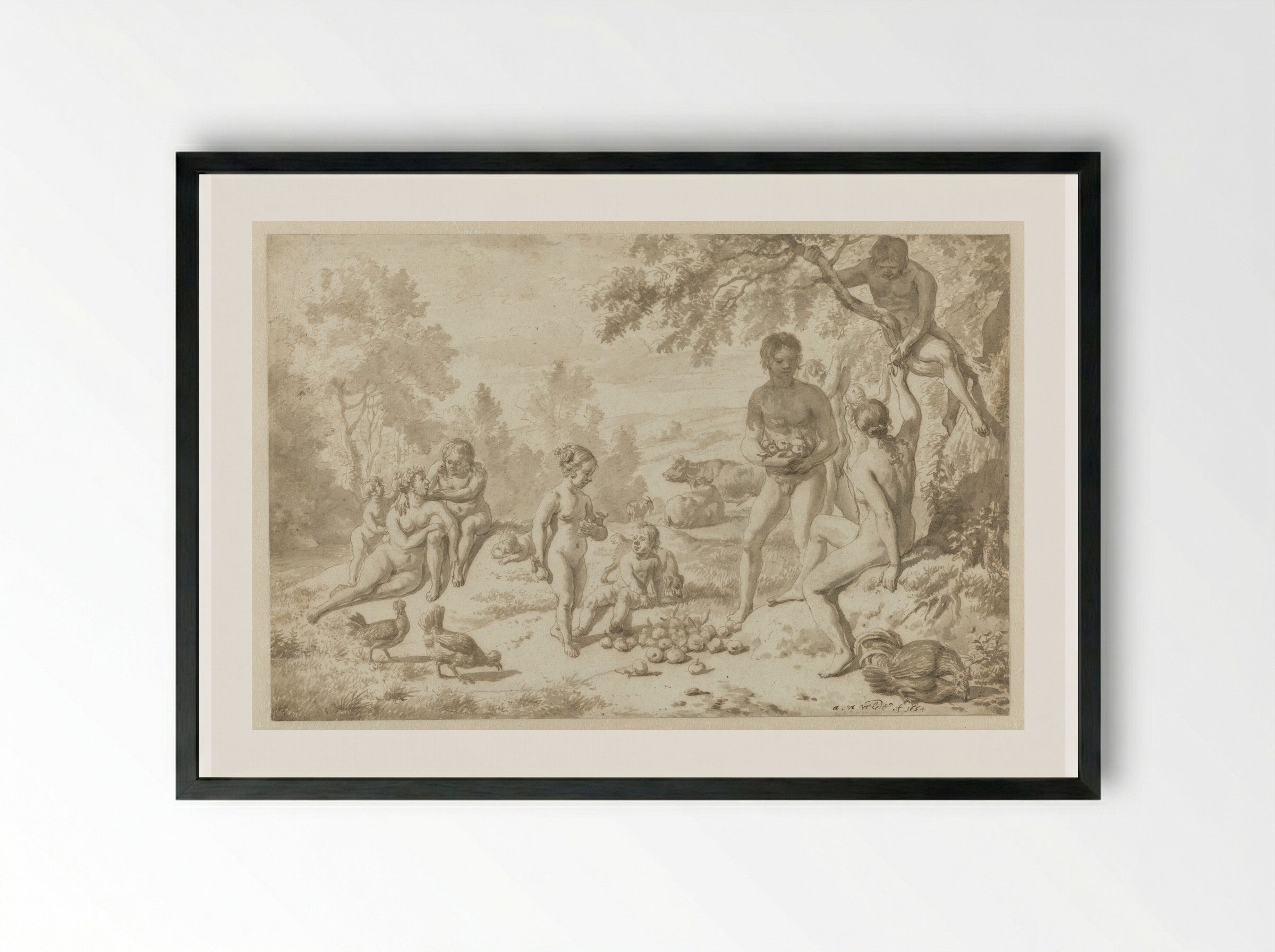 Het Gouden Tijdperk - Adriaen van de Velde - Framed Print Black