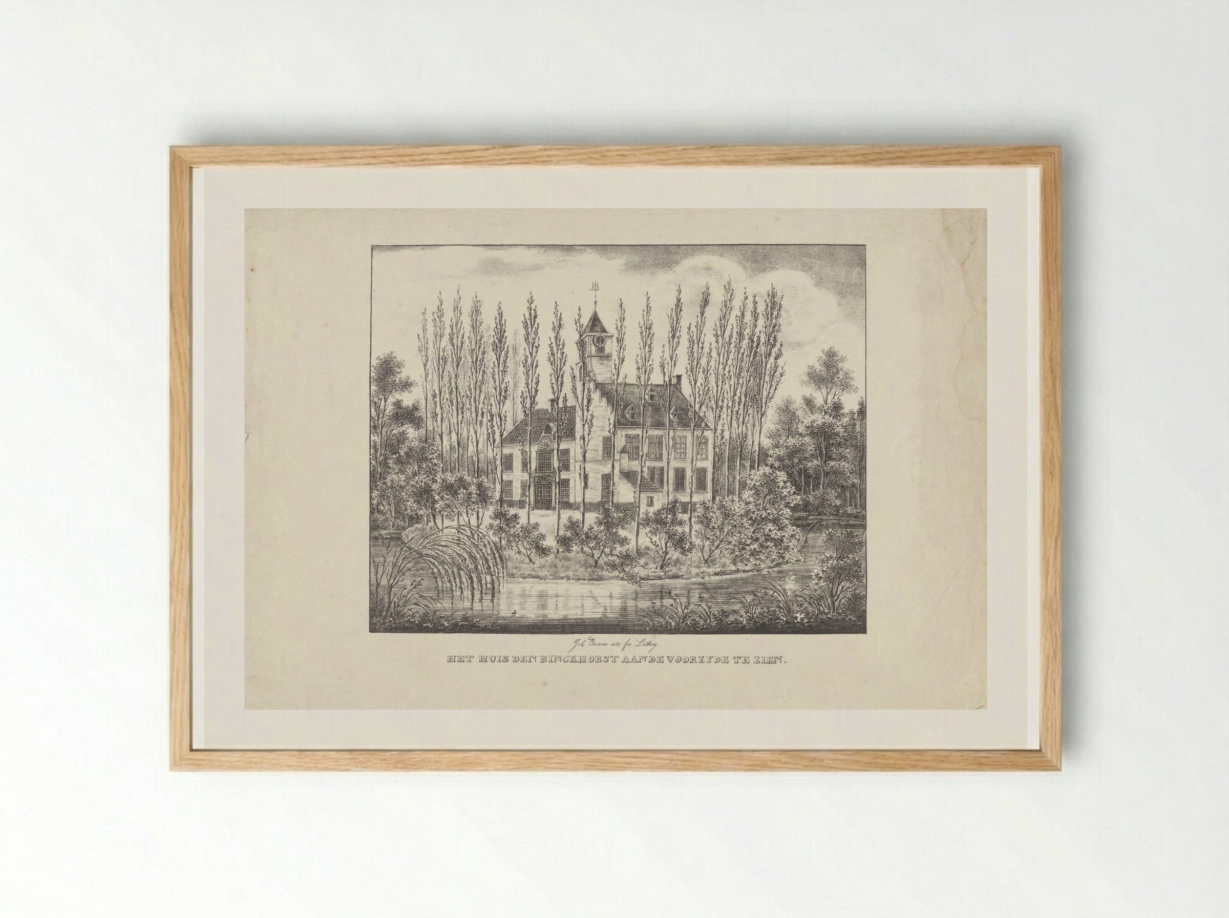 Het Huis den Binckhorst Aande Voorzyde Te Zien - Joannes Bemme - Framed Print Wood