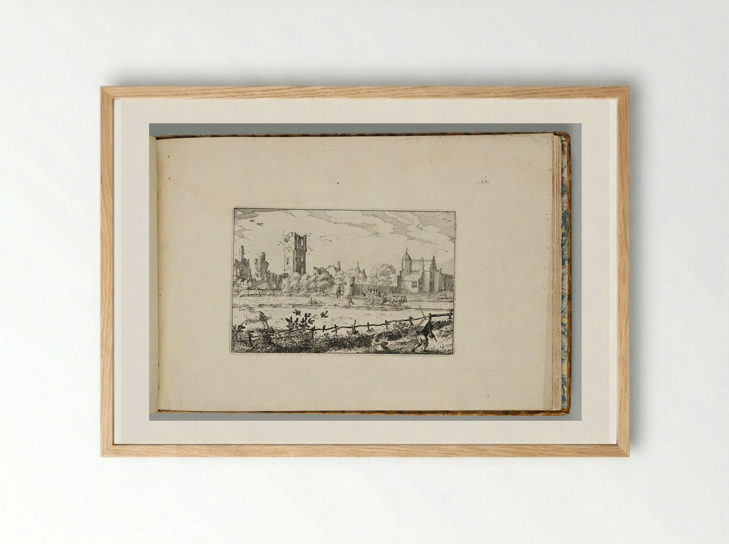 'Het Huis te Cleef,' near Haarlem - Claes Jansz. Visscher - Framed Print Wood