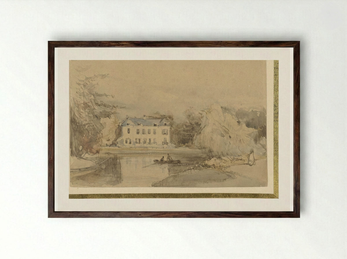 Het Huis te Leede - Johannes Bosboom - Framed Print Dark Wood